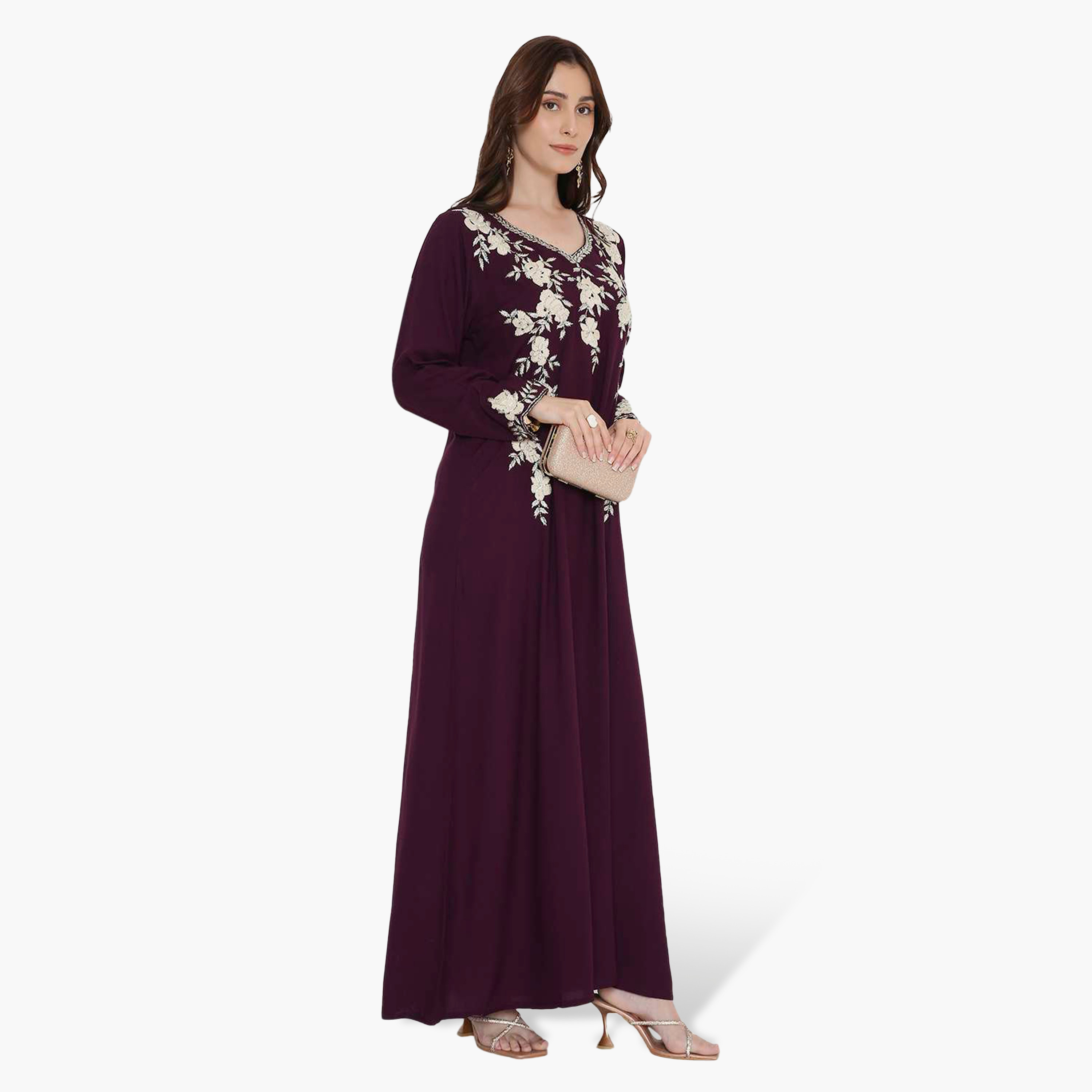 جلابية نسائية بصدرية مطرزة من هنا اند سارة-women-arabicclothing-jalabiyas-image-9