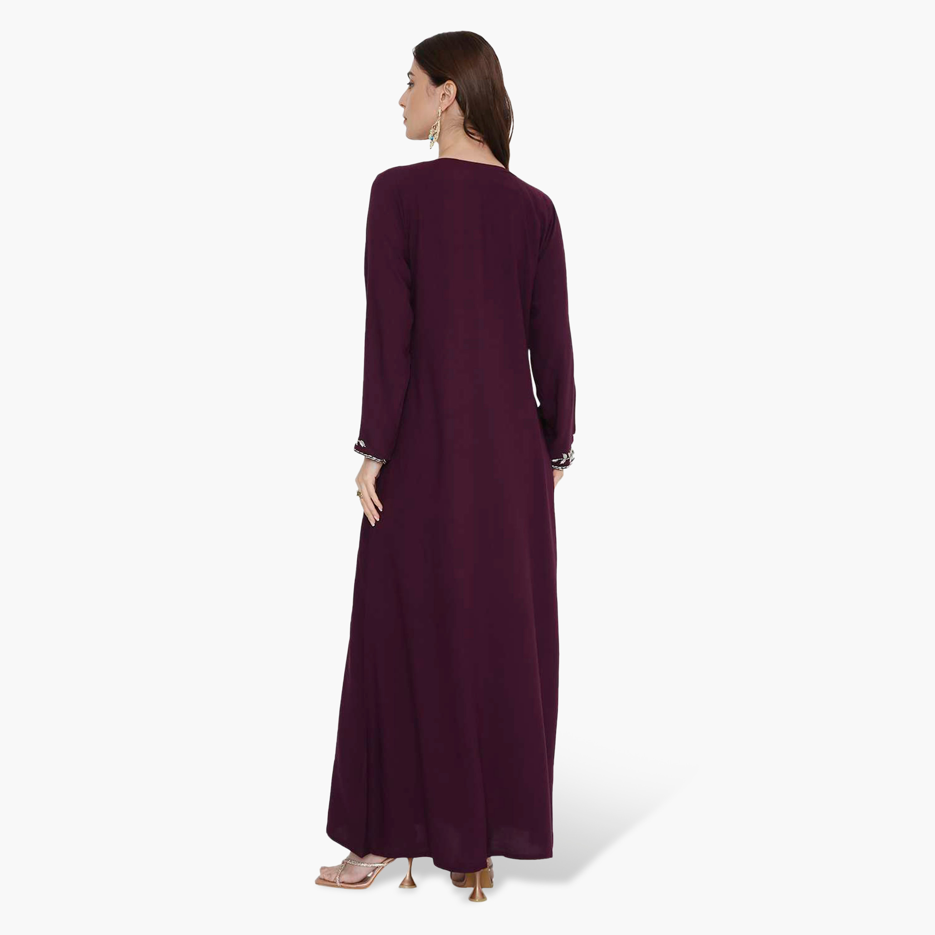 جلابية نسائية بصدرية مطرزة من هنا اند سارة-women-arabicclothing-jalabiyas-image-10