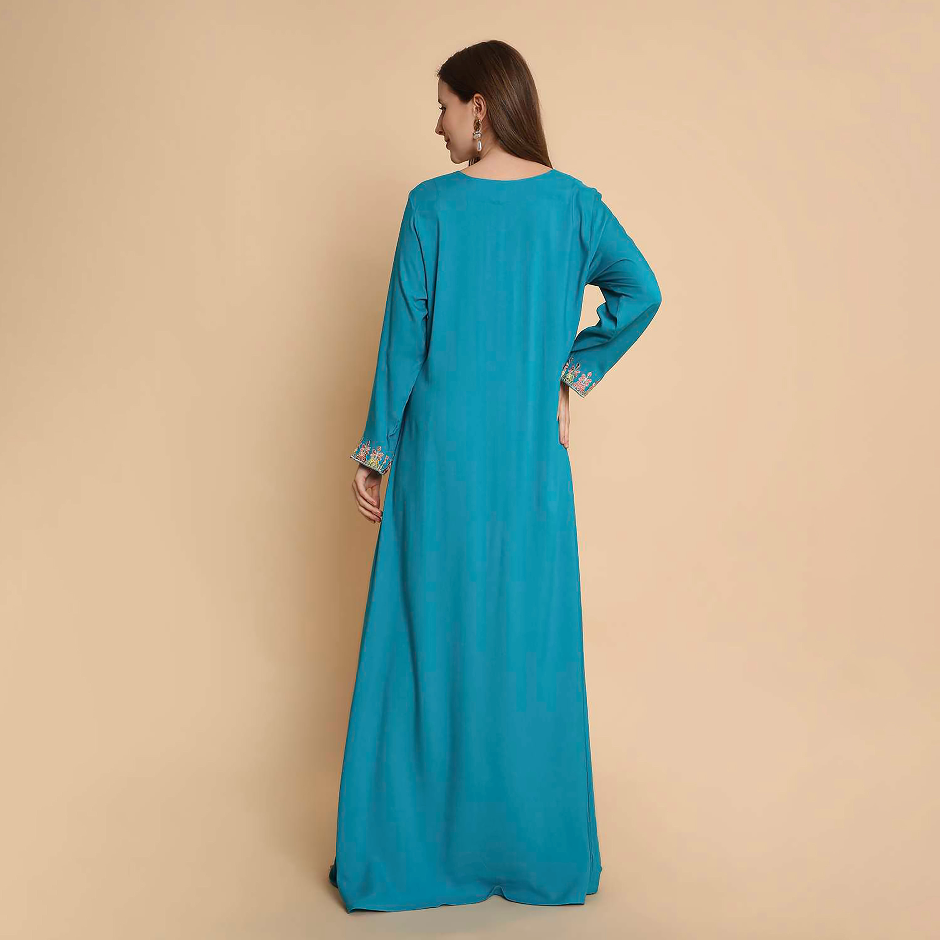 جلابية نسائية بصدرية مطرزة من هنا اند سارة-women-arabicclothing-jalabiyas-image-12