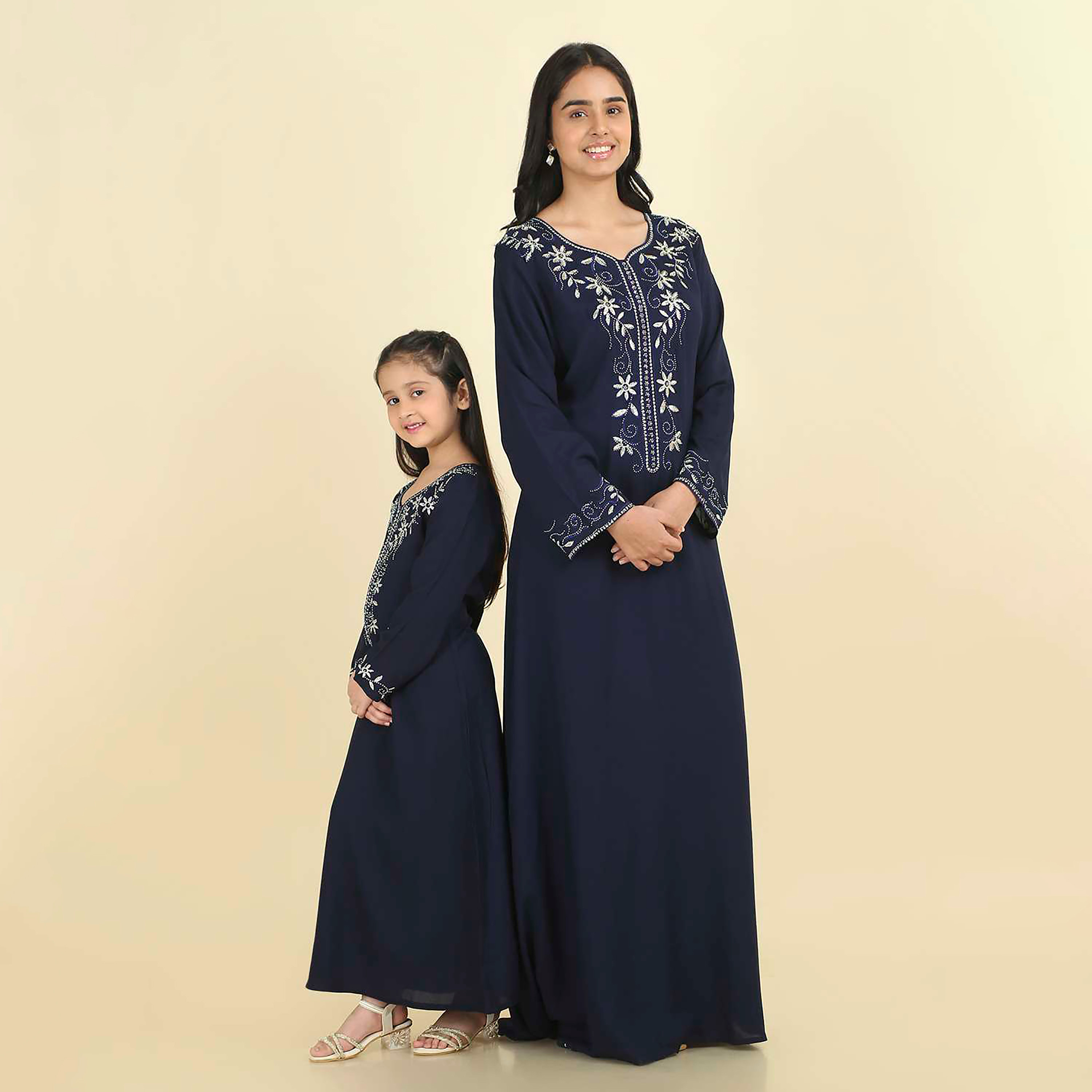 HanaandSara Floral Embroidered Yoke Women's Jalabiya-women-arabicclothing-jalabiyas-image-14