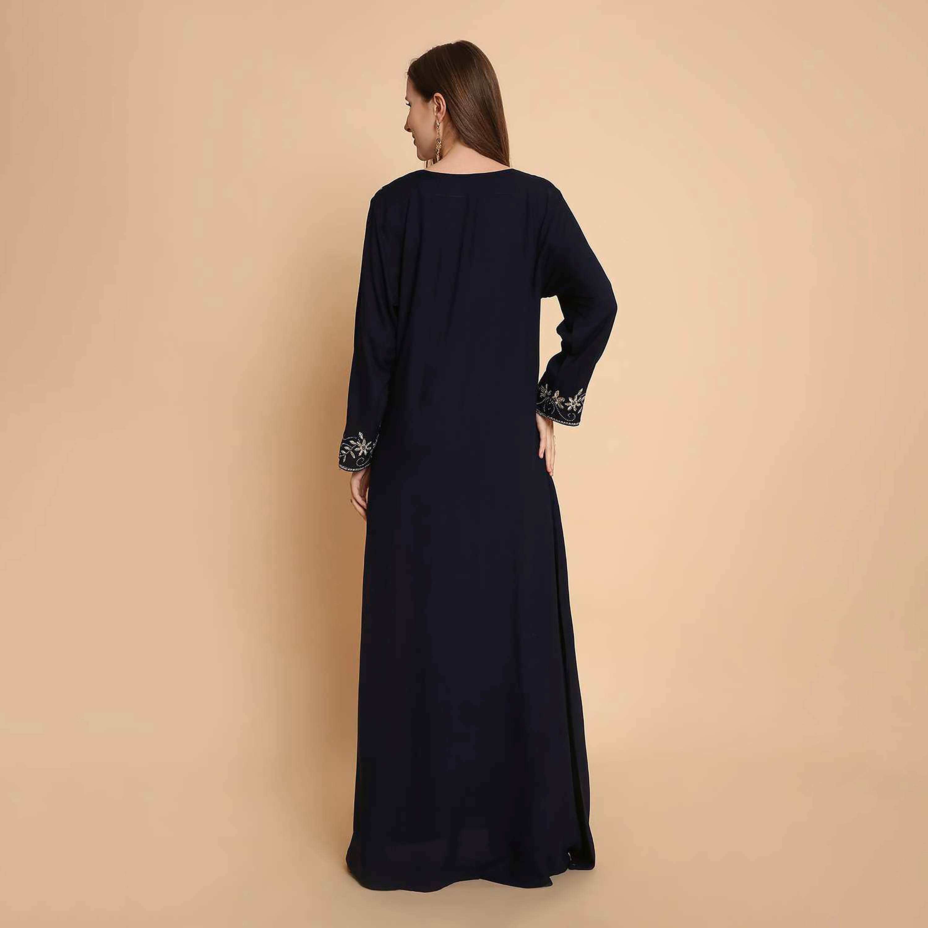 HanaandSara Floral Embroidered Yoke Women's Jalabiya-women-arabicclothing-jalabiyas-image-18