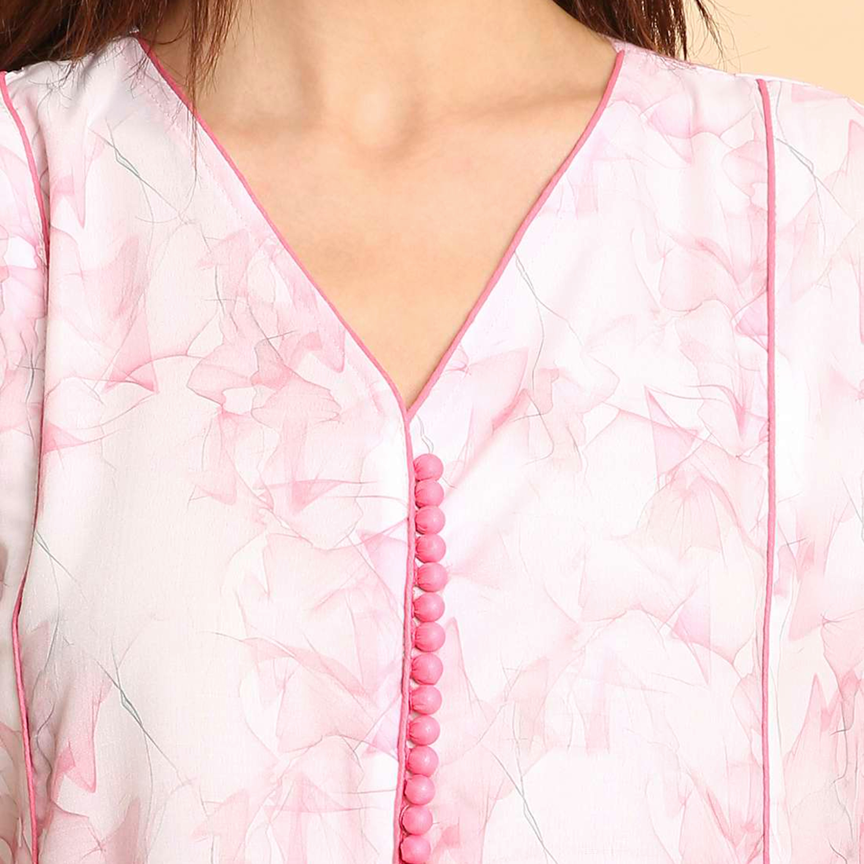 HanaandSara Abstract Marble Print Slit Detailed Sleeves Women's Jalabiya-women-arabicclothing-jalabiyas-image-12