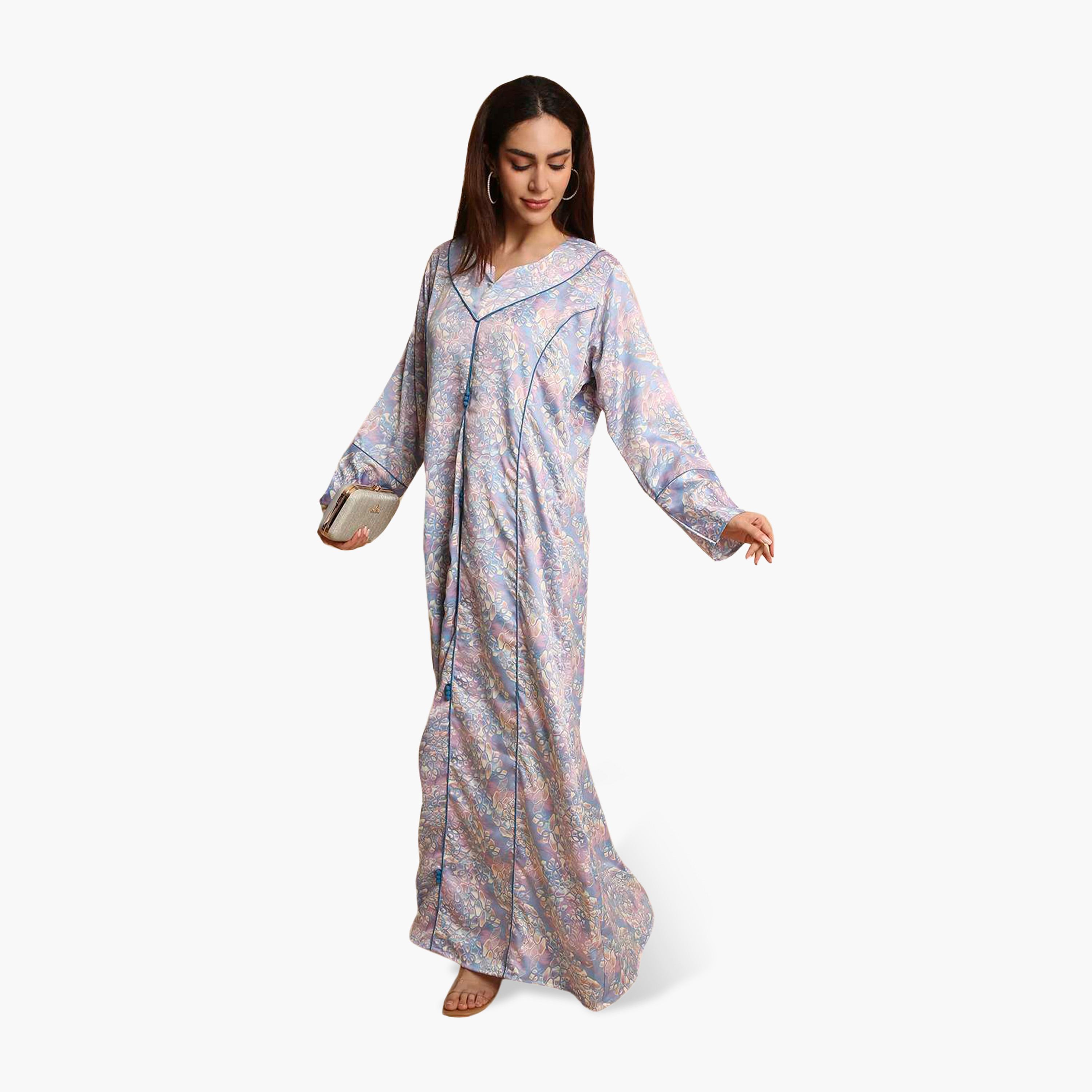 HanaandSara Abstract Print Wide Cuff Sleeves Women's Jalabiya-women-arabicclothing-jalabiyas-image-13