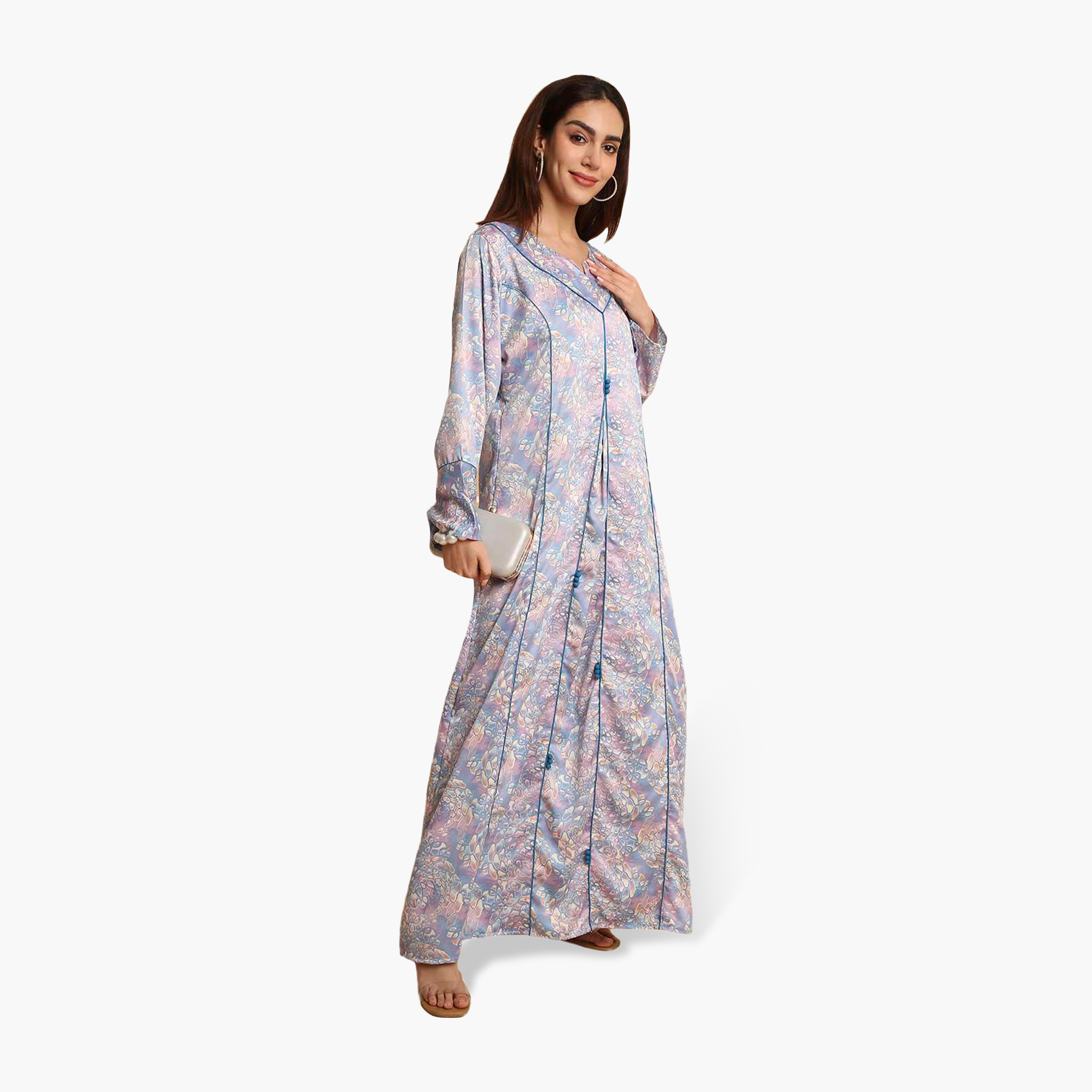 HanaandSara Abstract Print Wide Cuff Sleeves Women's Jalabiya-women-arabicclothing-jalabiyas-image-14