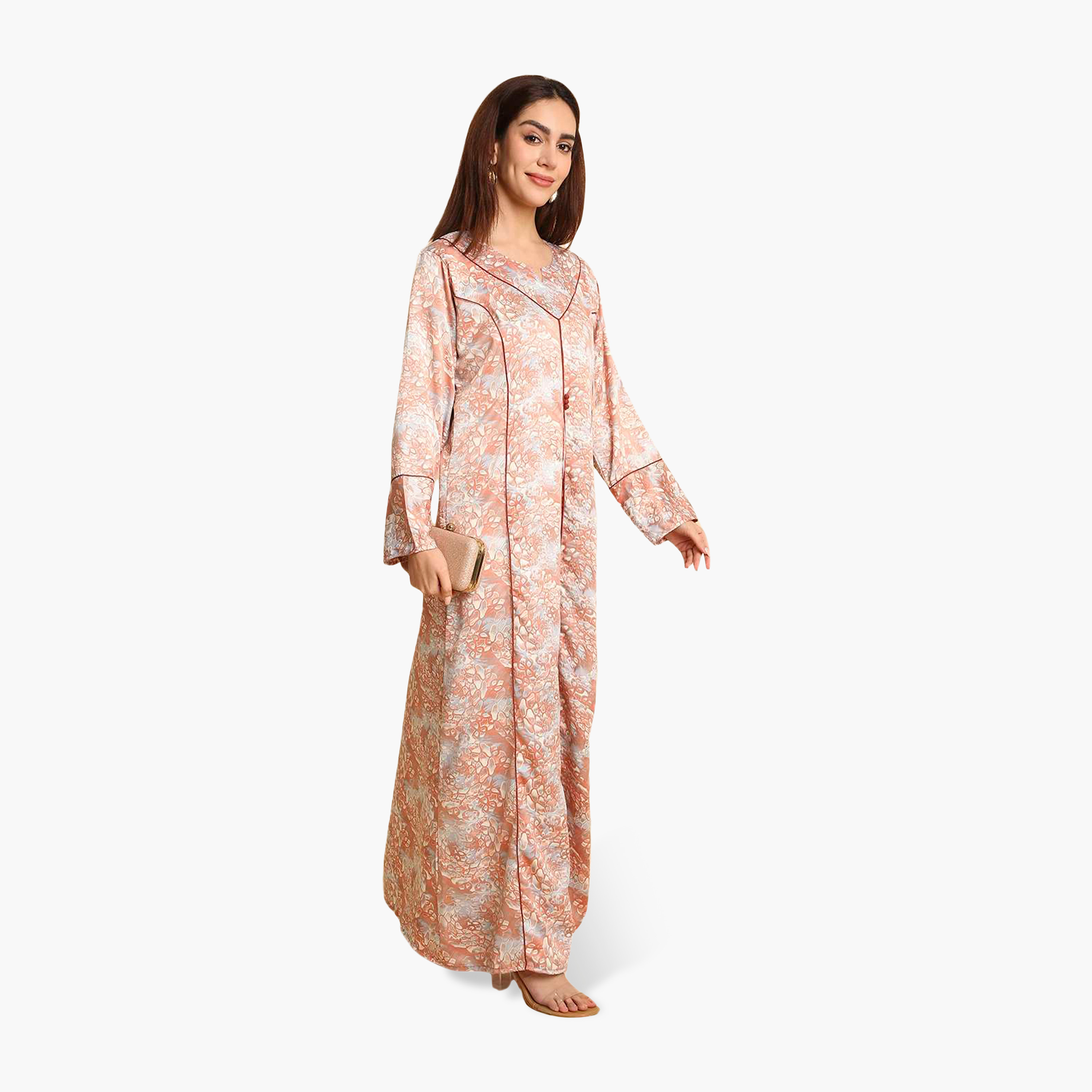 جلابية نسائية بأساور أكمام واسعة وطبعة تجريدية من هنا أند سارة-women-arabicclothing-jalabiyas-image-4