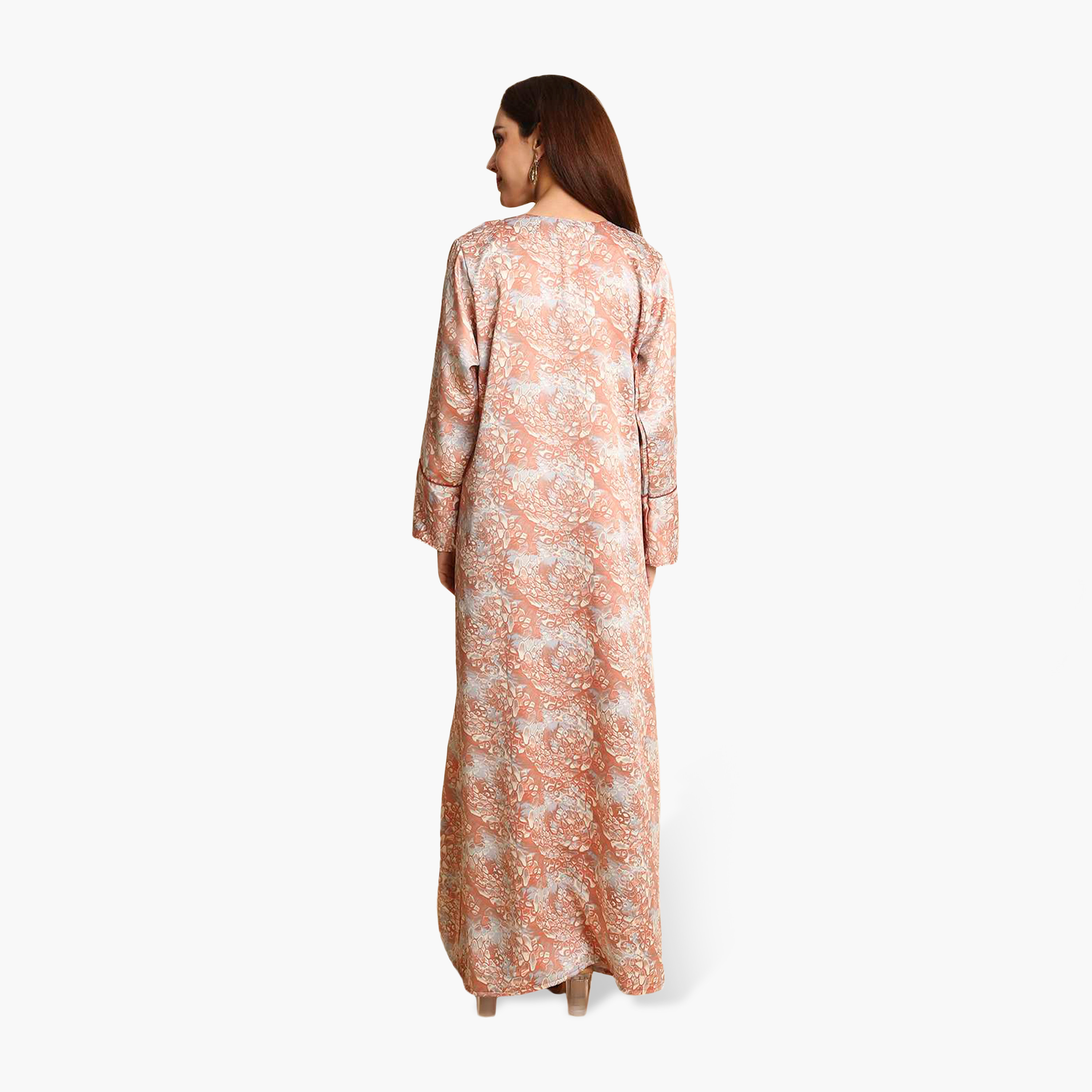 جلابية نسائية بأساور أكمام واسعة وطبعة تجريدية من هنا أند سارة-women-arabicclothing-jalabiyas-image-5