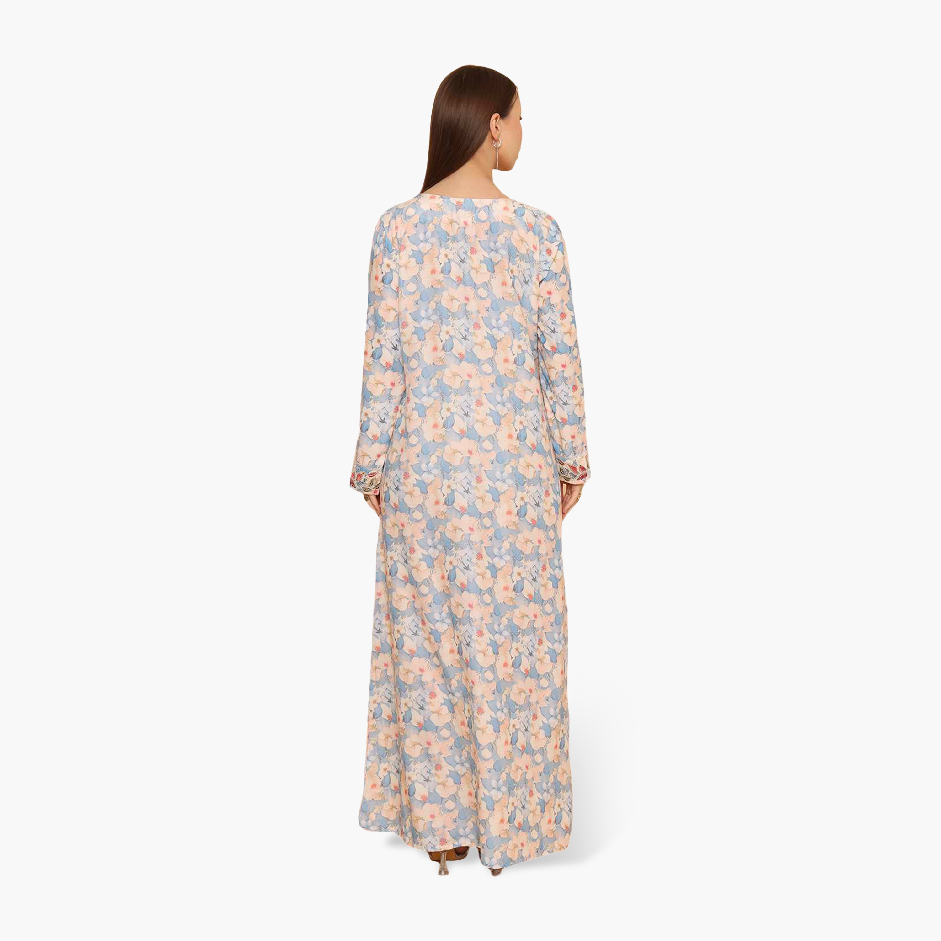 جلابية نسائية مطرزة بنقشة زهور من هنا اند سارة-women-arabicclothing-jalabiyas-image-14