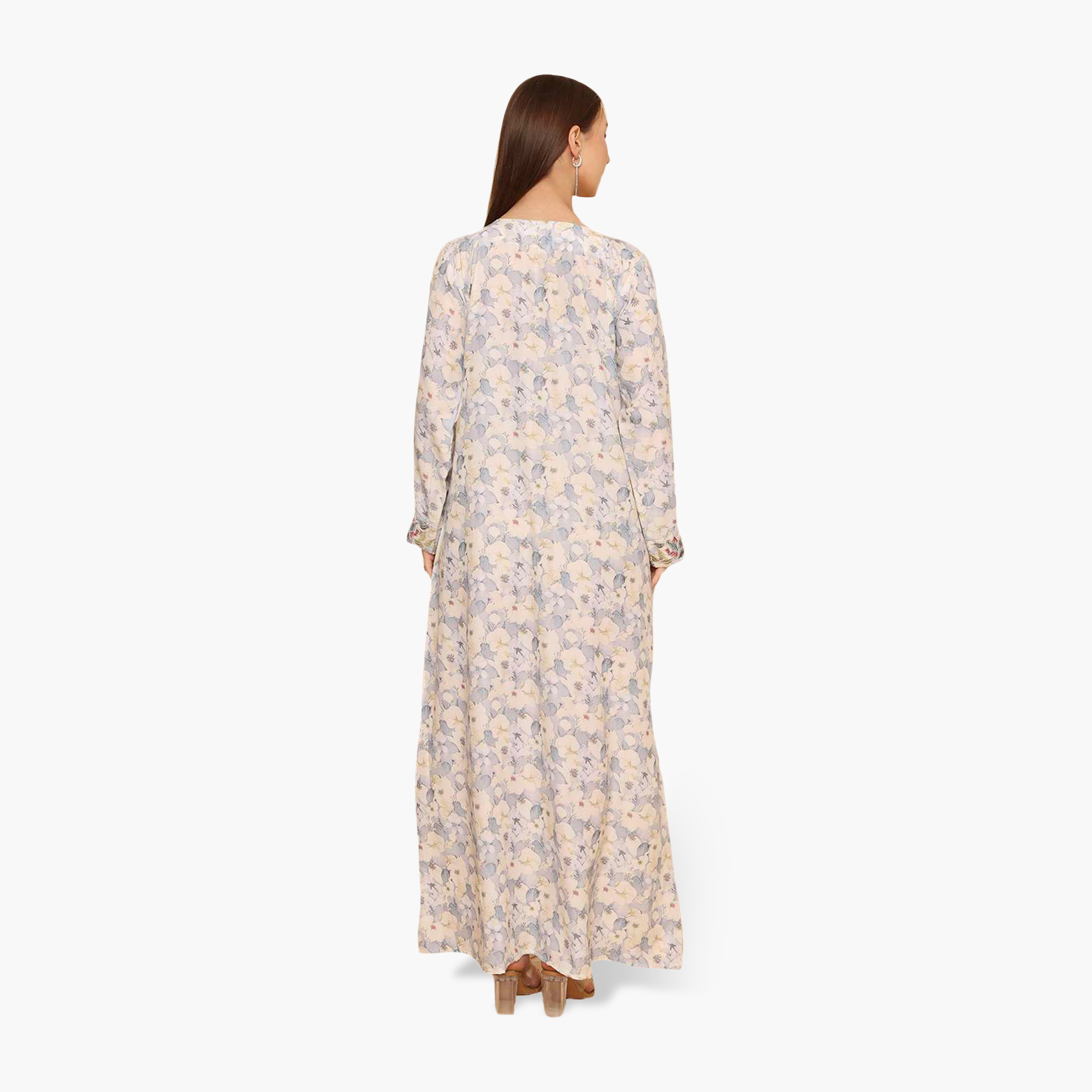 جلابية نسائية مطرزة بنقشة زهور من هنا اند سارة-women-arabicclothing-jalabiyas-image-9