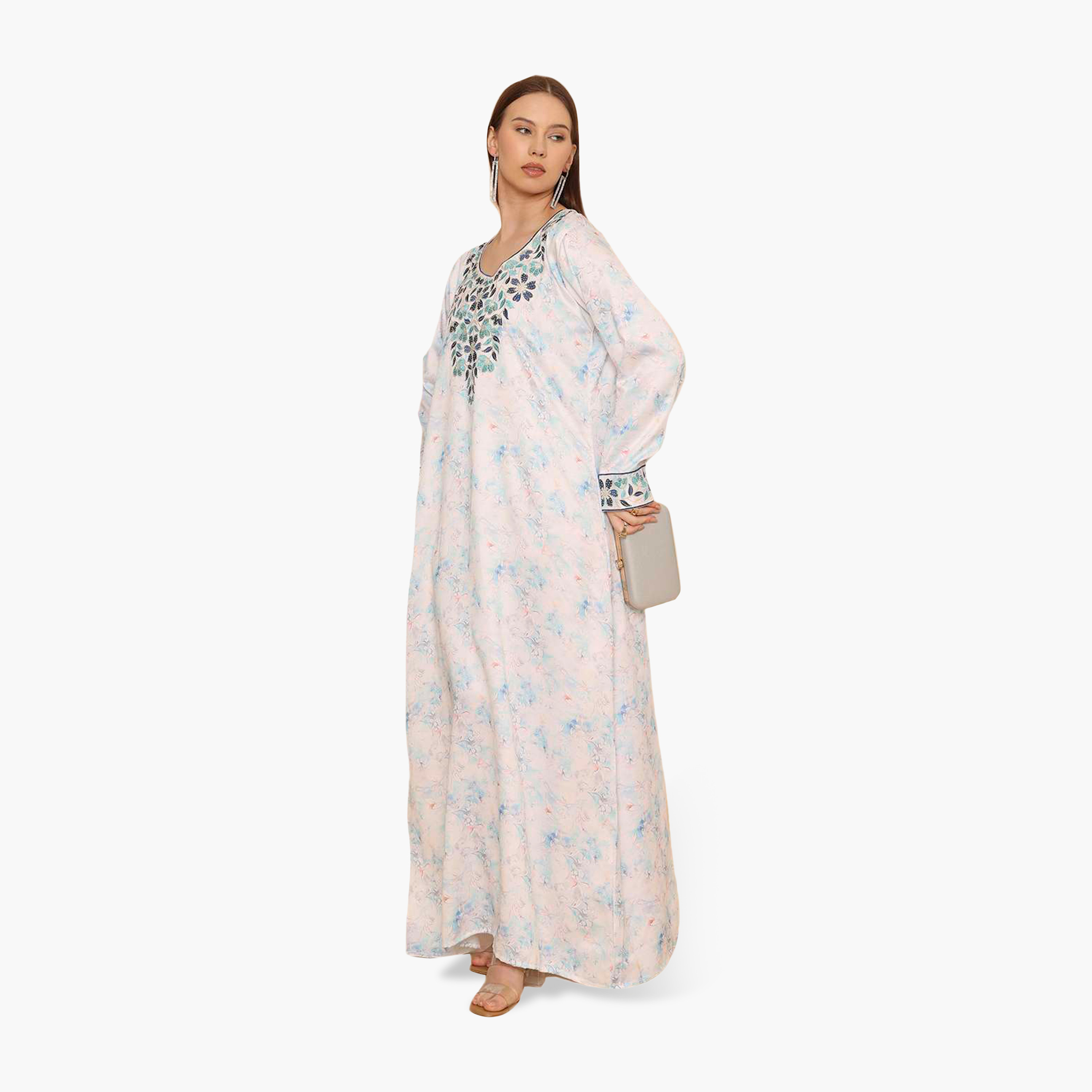 جلابية نسائية مطرزة بنقشة زهور من هنا اند سارة-women-arabicclothing-jalabiyas-image-13