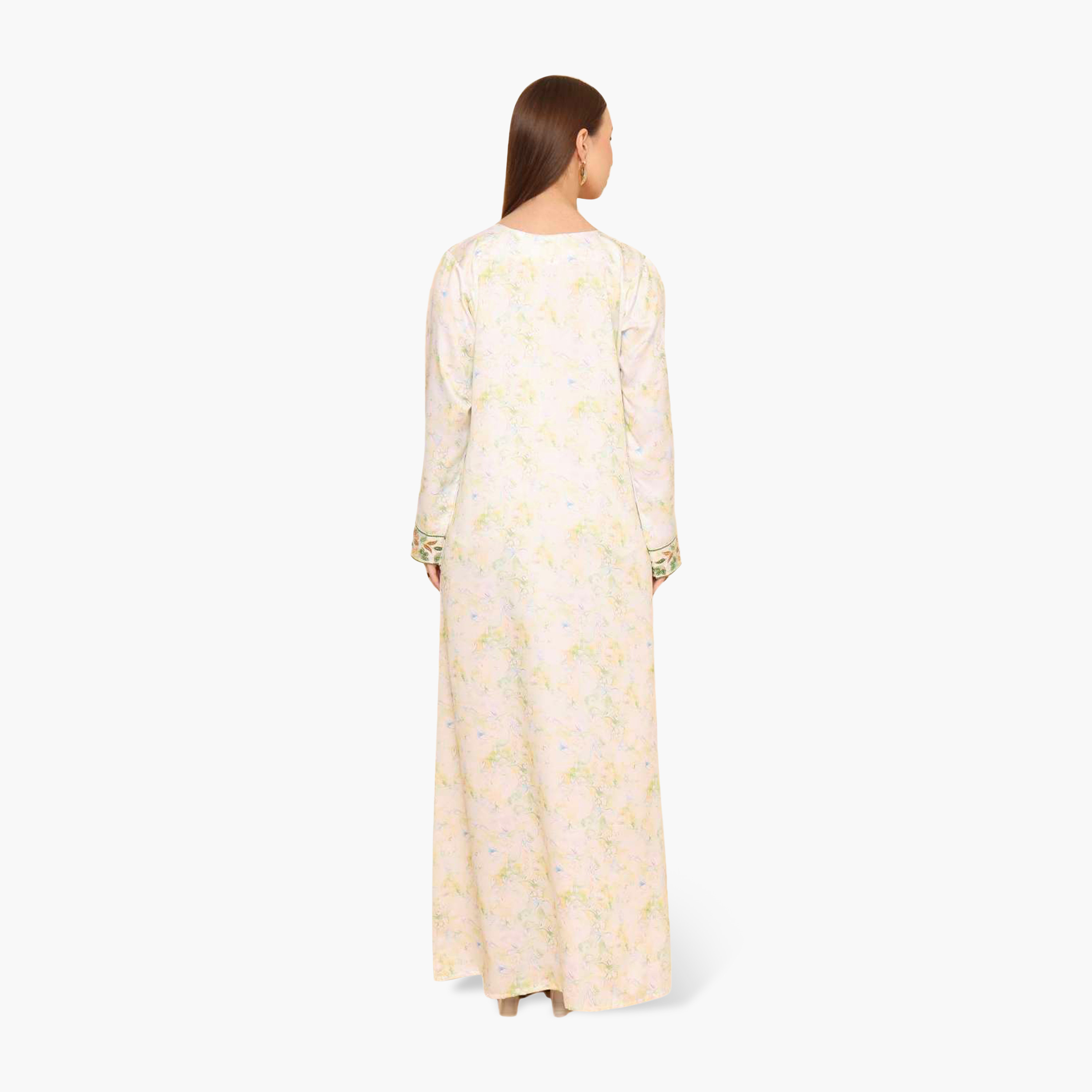 جلابية نسائية مطرزة بنقشة زهور من هنا اند سارة-women-arabicclothing-jalabiyas-image-10