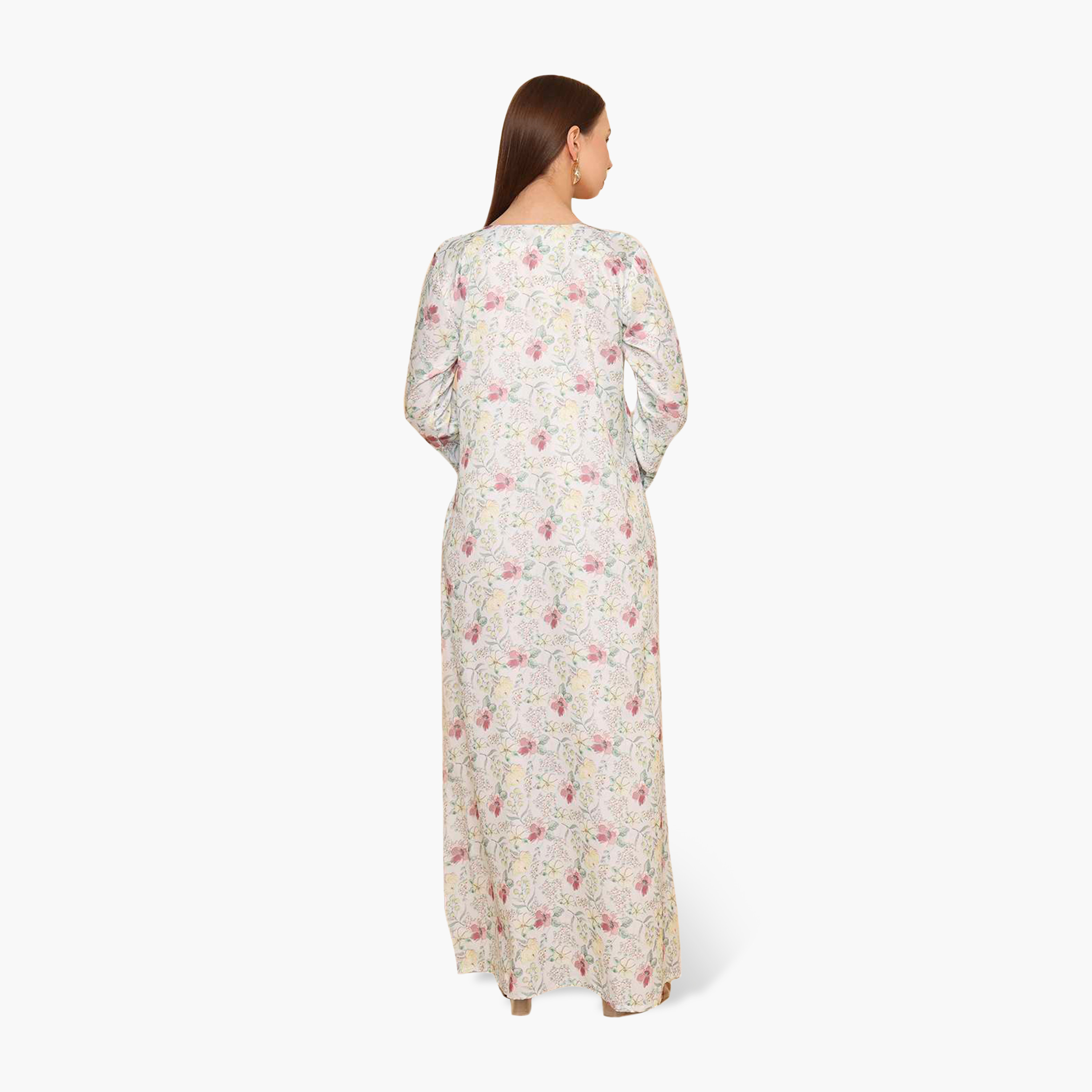 جلابية نسائية مطرزة بنقشة زهور من هنا اند سارة-women-arabicclothing-jalabiyas-image-10