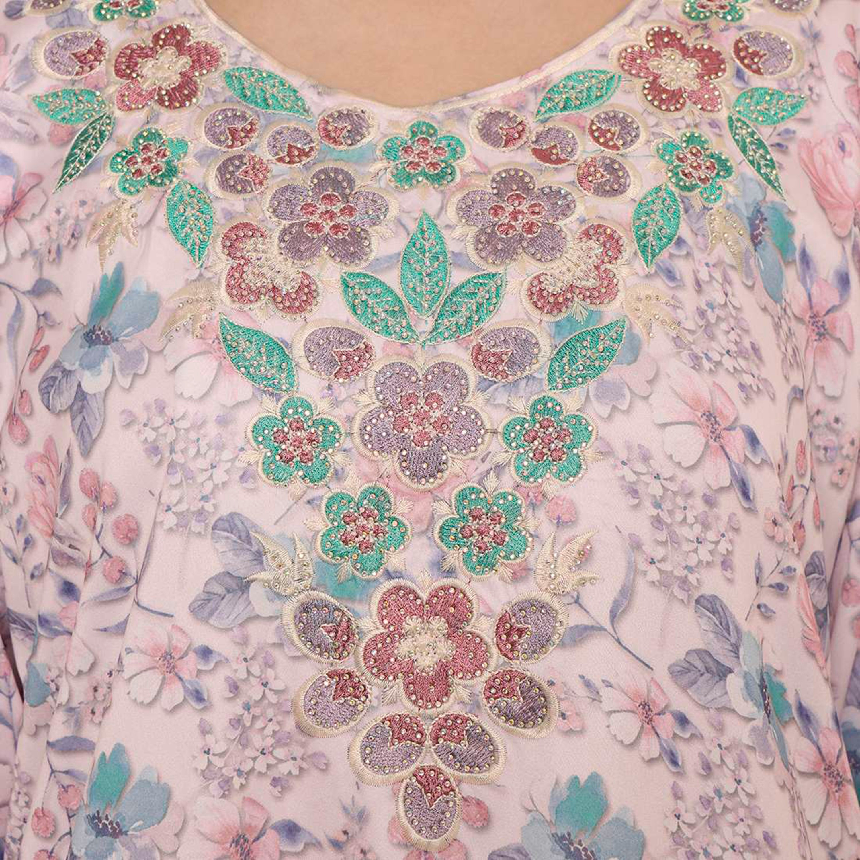 جلابية نسائية مطرزة بنقشة زهور من هنا اند سارة-women-arabicclothing-jalabiyas-image-12