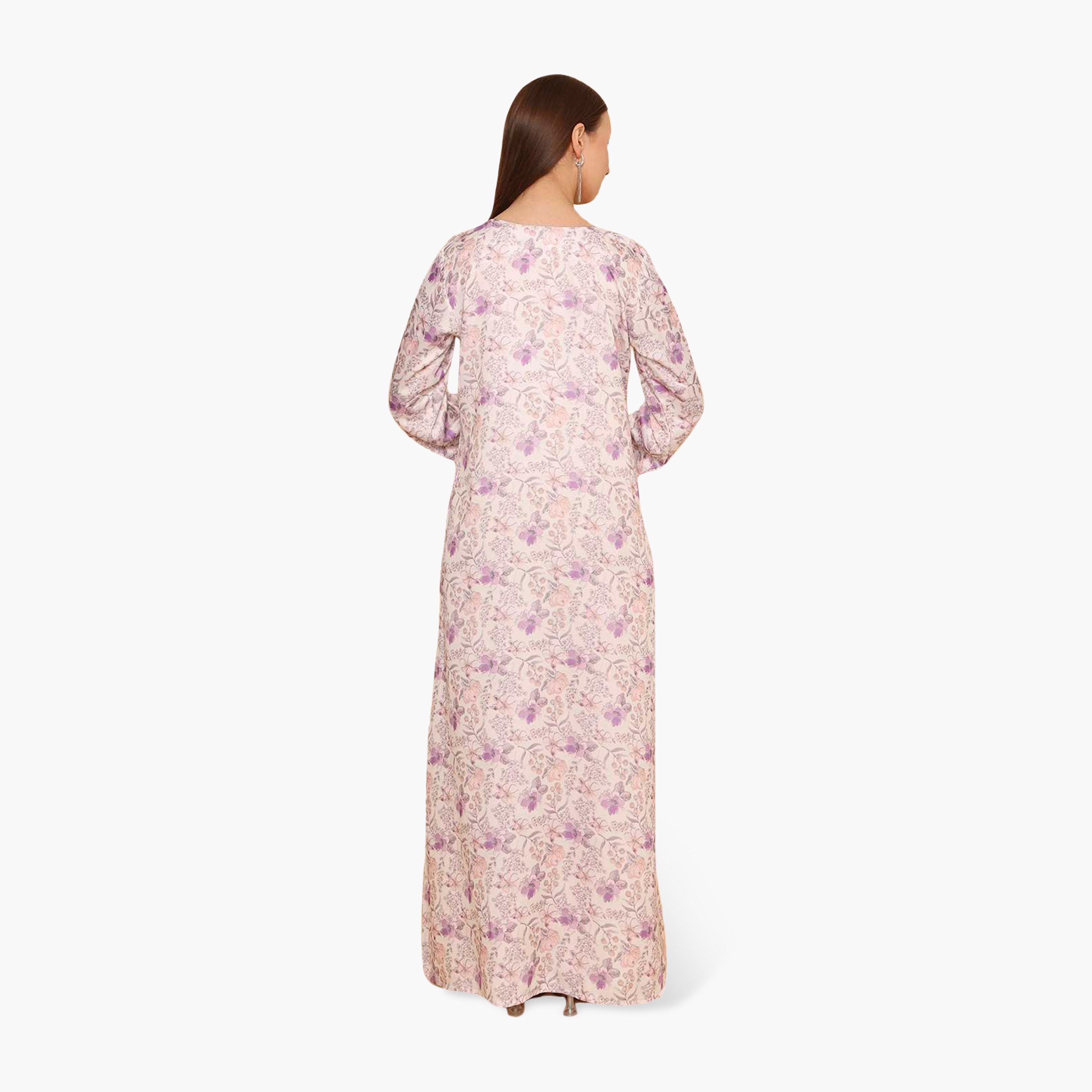 جلابية نسائية مطرزة بنقشة زهور من هنا اند سارة-women-arabicclothing-jalabiyas-image-5