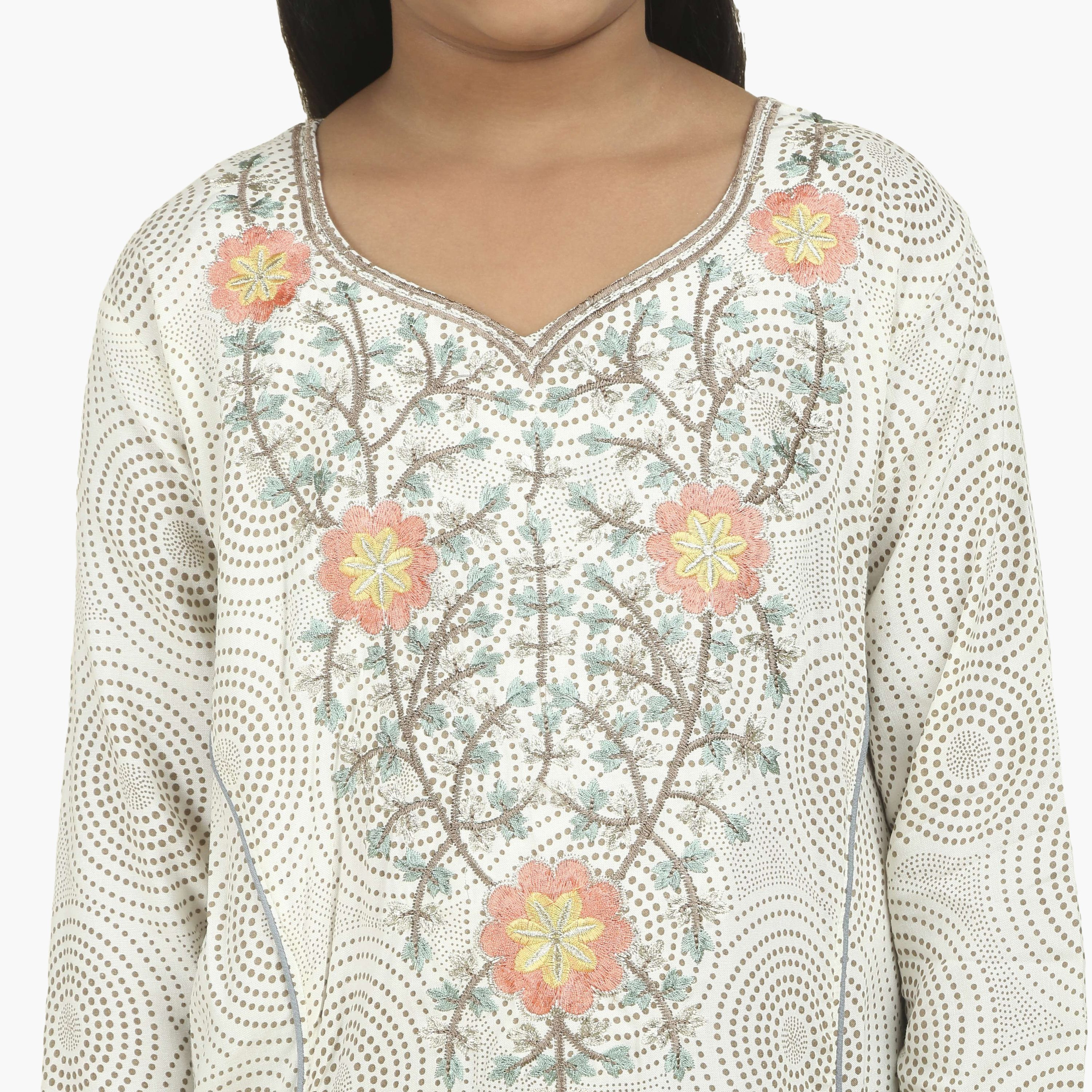 جلابية بناتي بصدرية مطرزة وطبعة هندسية من هنا أند سارة-girls-arabicclothing-jalabiyas-image-7