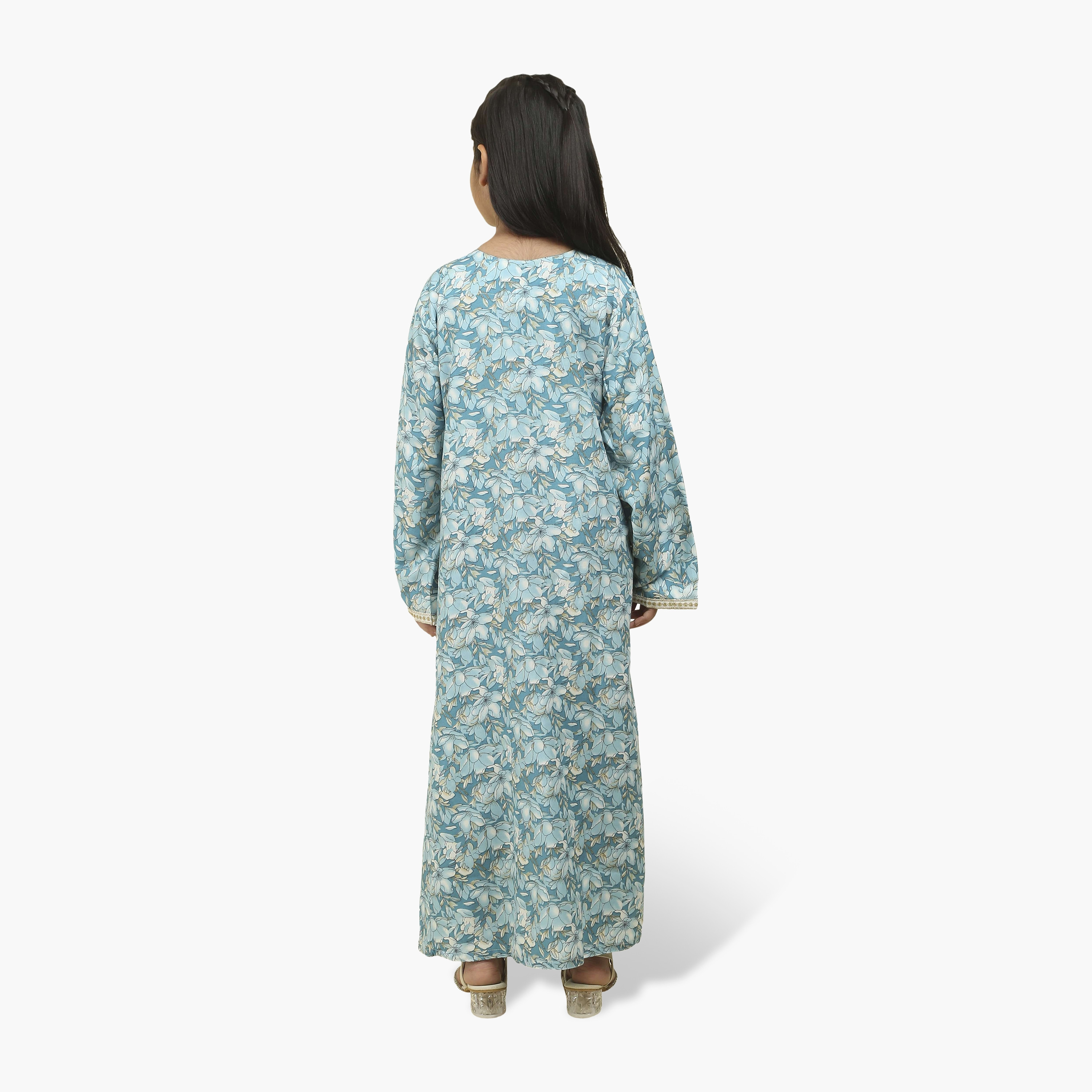 جلابية بناتي بصدرية مطرزة وطبعة زهور من هنا أند سارة-girls-arabicclothing-jalabiyas-image-15