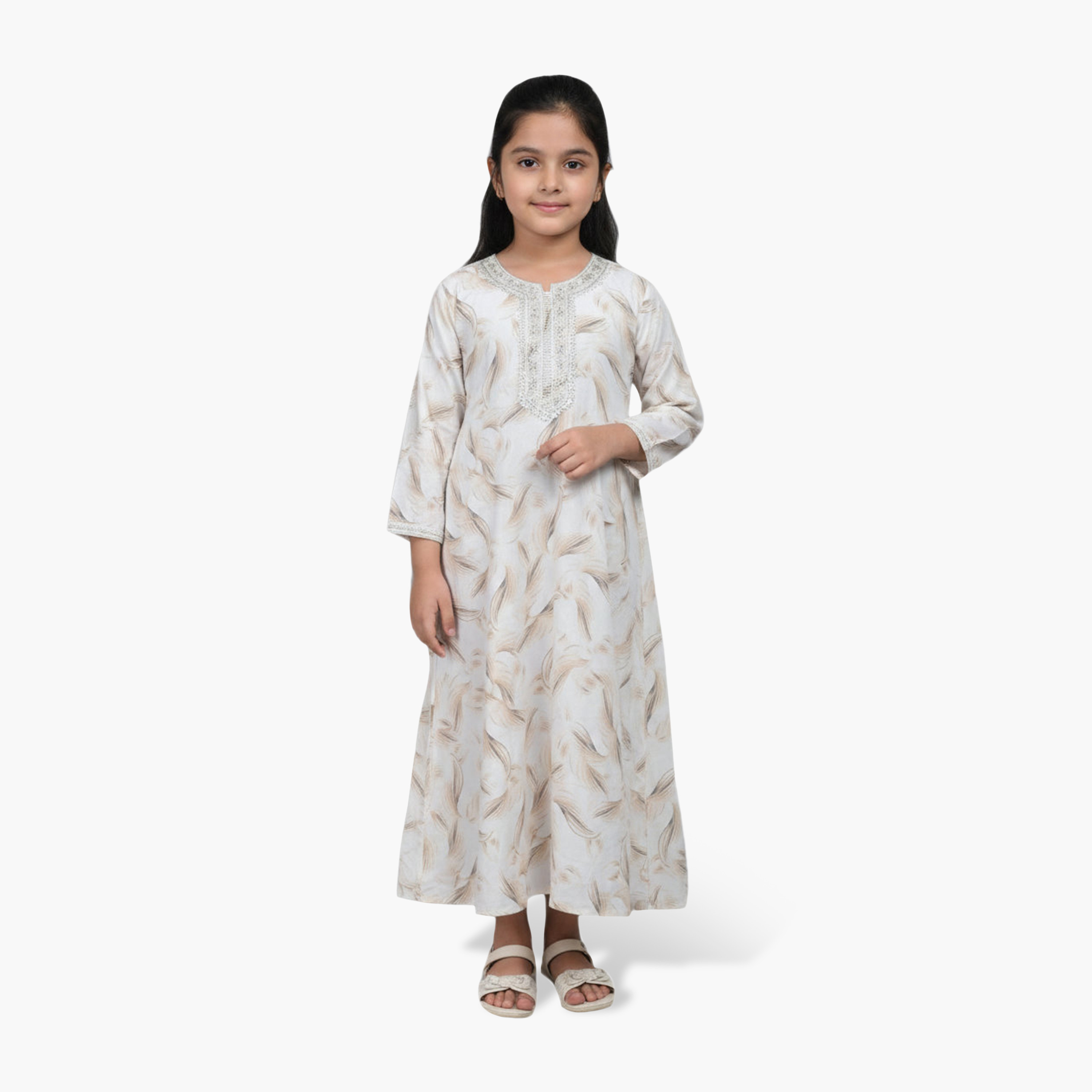 جلابية بناتي بطبعة ريش تجريدية من هنا أند سارة-girls-arabicclothing-jalabiyas-image-9