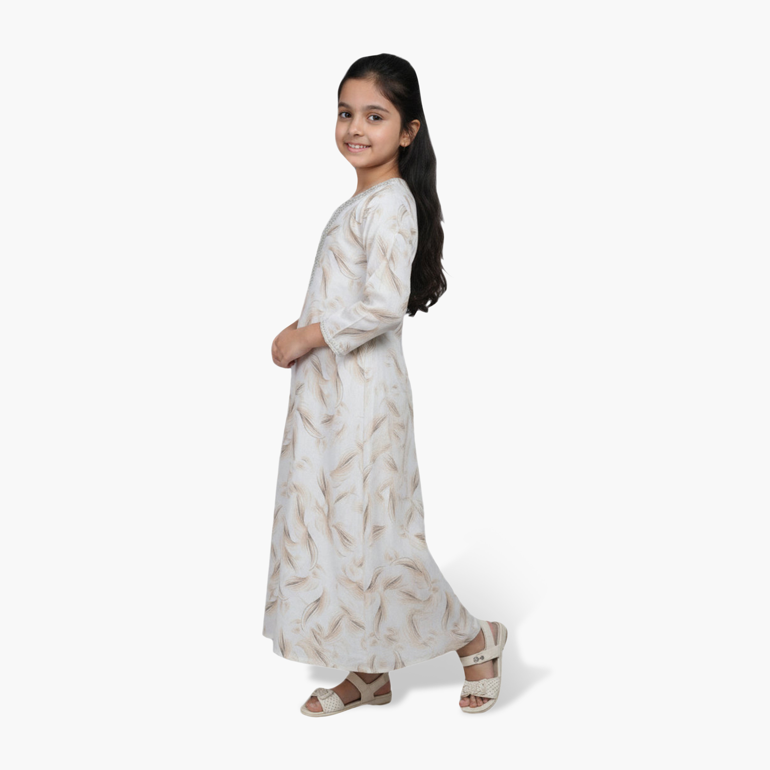 جلابية بناتي بطبعة ريش تجريدية من هنا أند سارة-girls-arabicclothing-jalabiyas-image-12