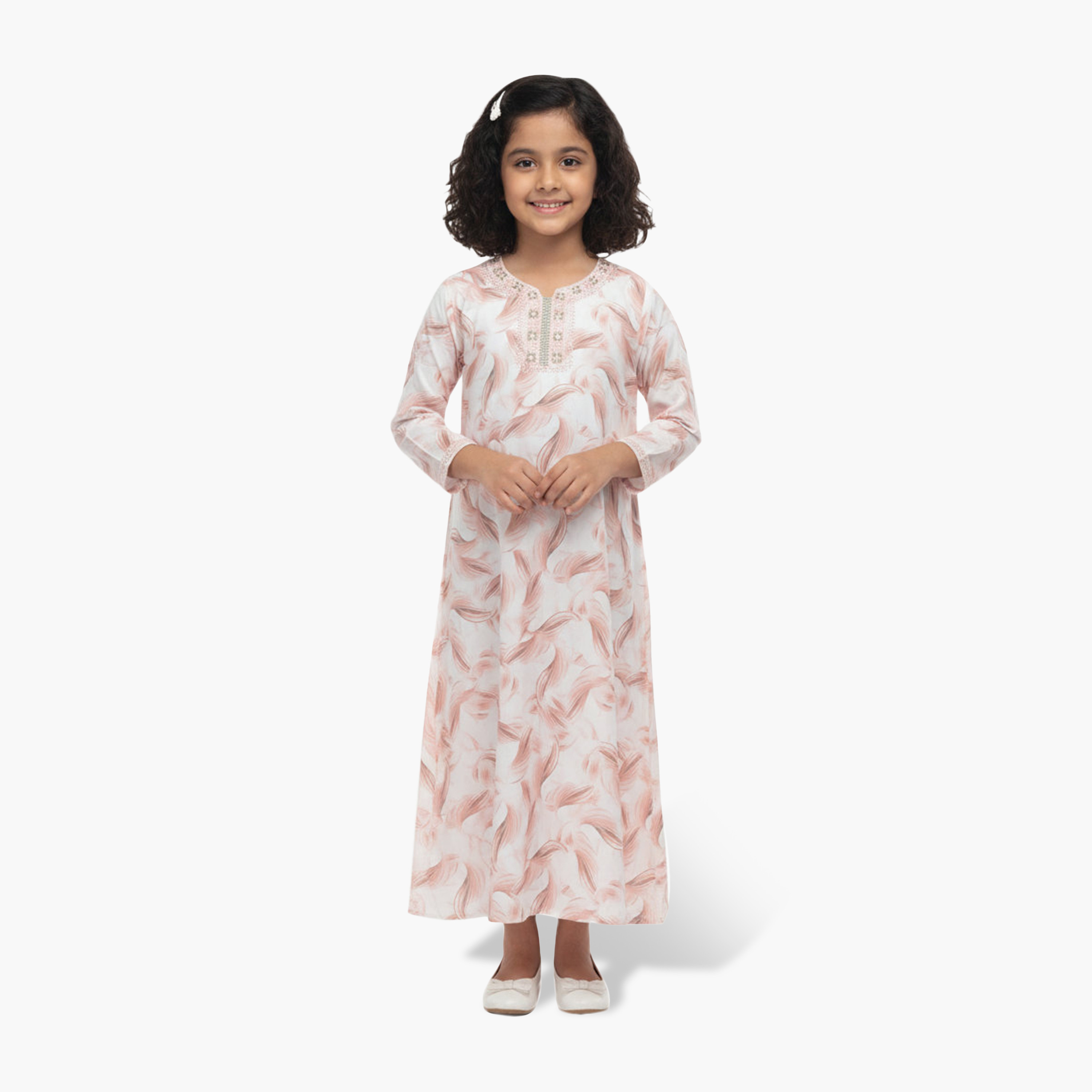 جلابية بناتي بطبعة ريش تجريدية من هنا أند سارة-girls-arabicclothing-jalabiyas-image-5