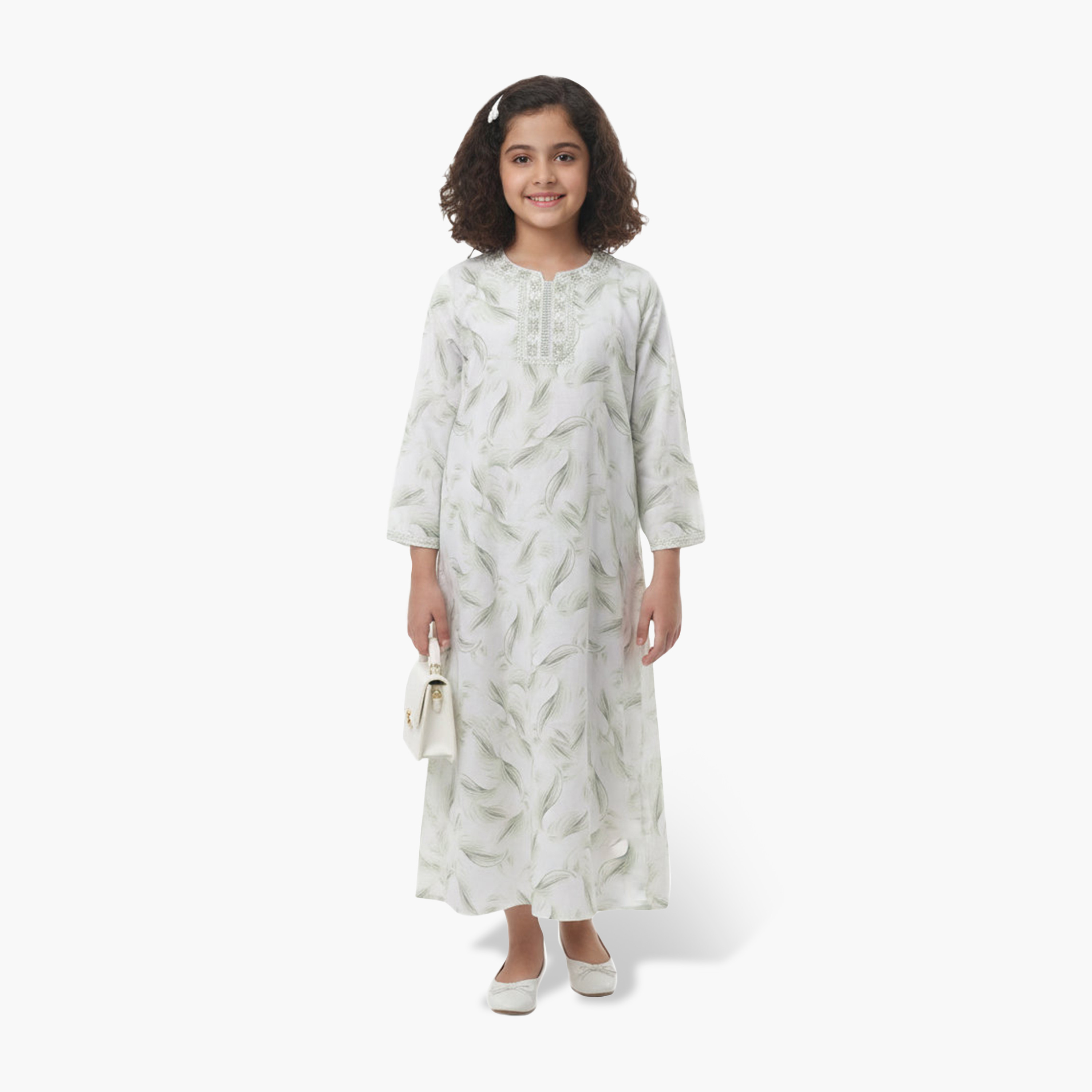 جلابية بناتي بطبعة ريش تجريدية من هنا أند سارة-girls-arabicclothing-jalabiyas-image-1