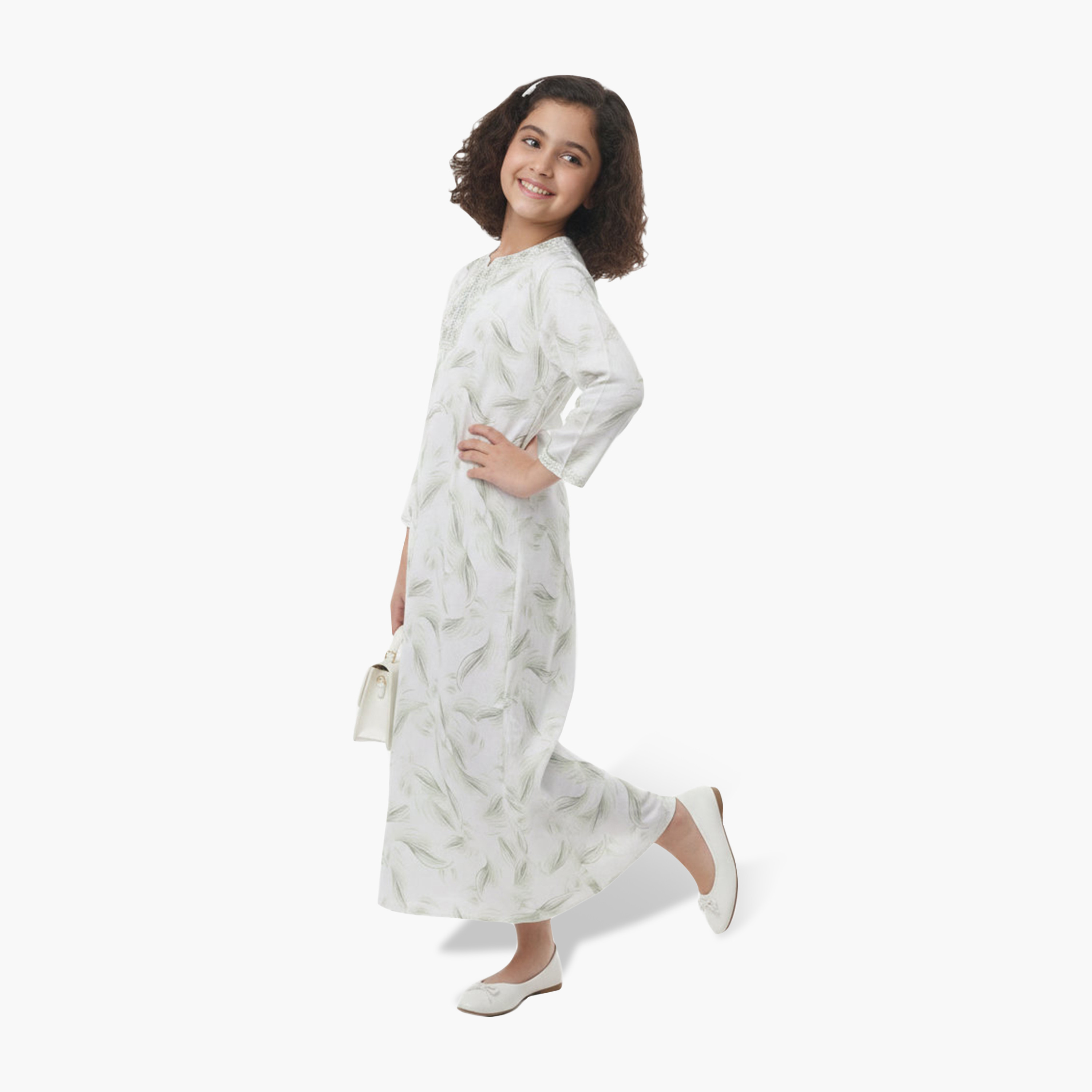 جلابية بناتي بطبعة ريش تجريدية من هنا أند سارة-girls-arabicclothing-jalabiyas-image-2