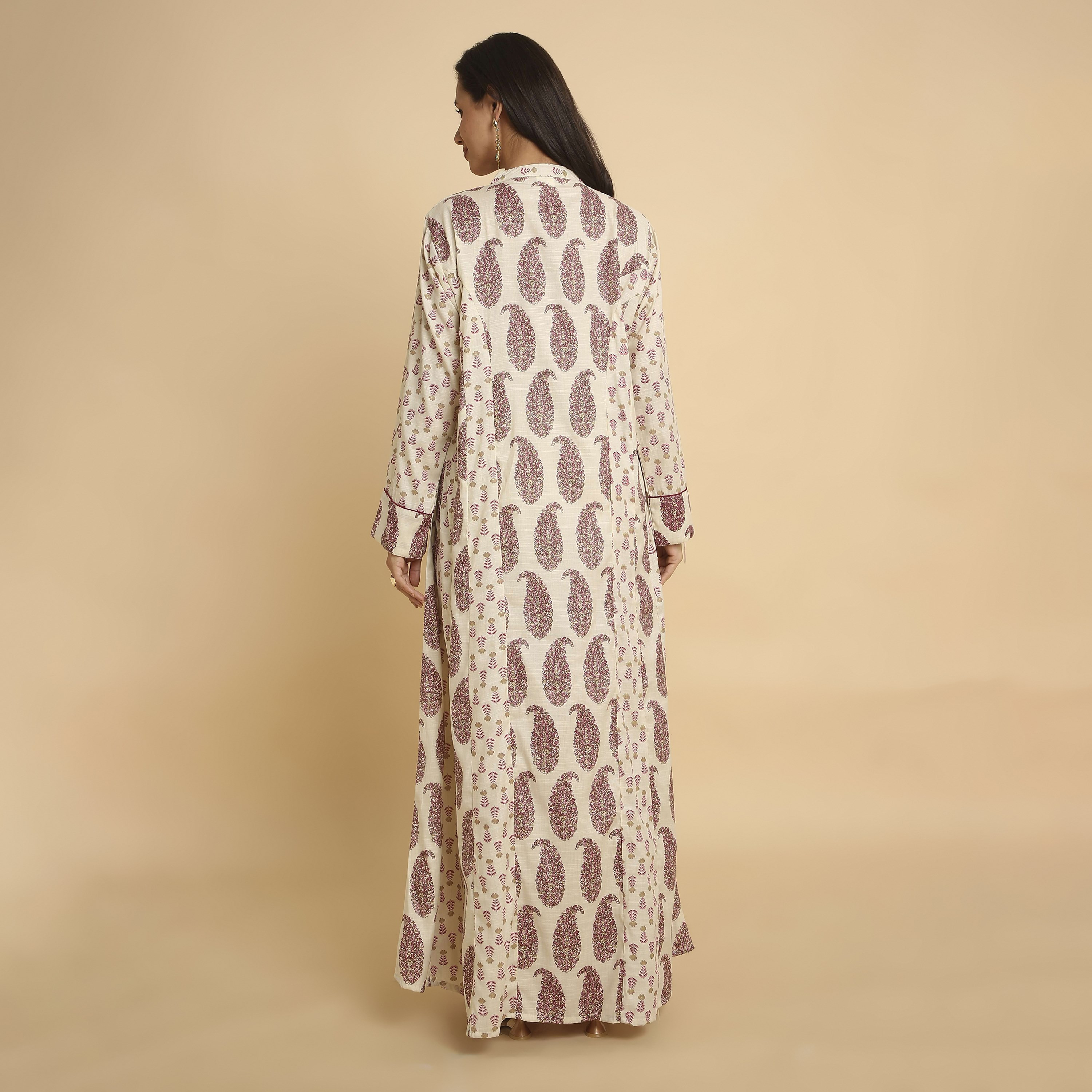 HanaandSara Floral Paisley Print Mandarin Collar Women's Jalabiya-women-arabicclothing-jalabiyas-image-20