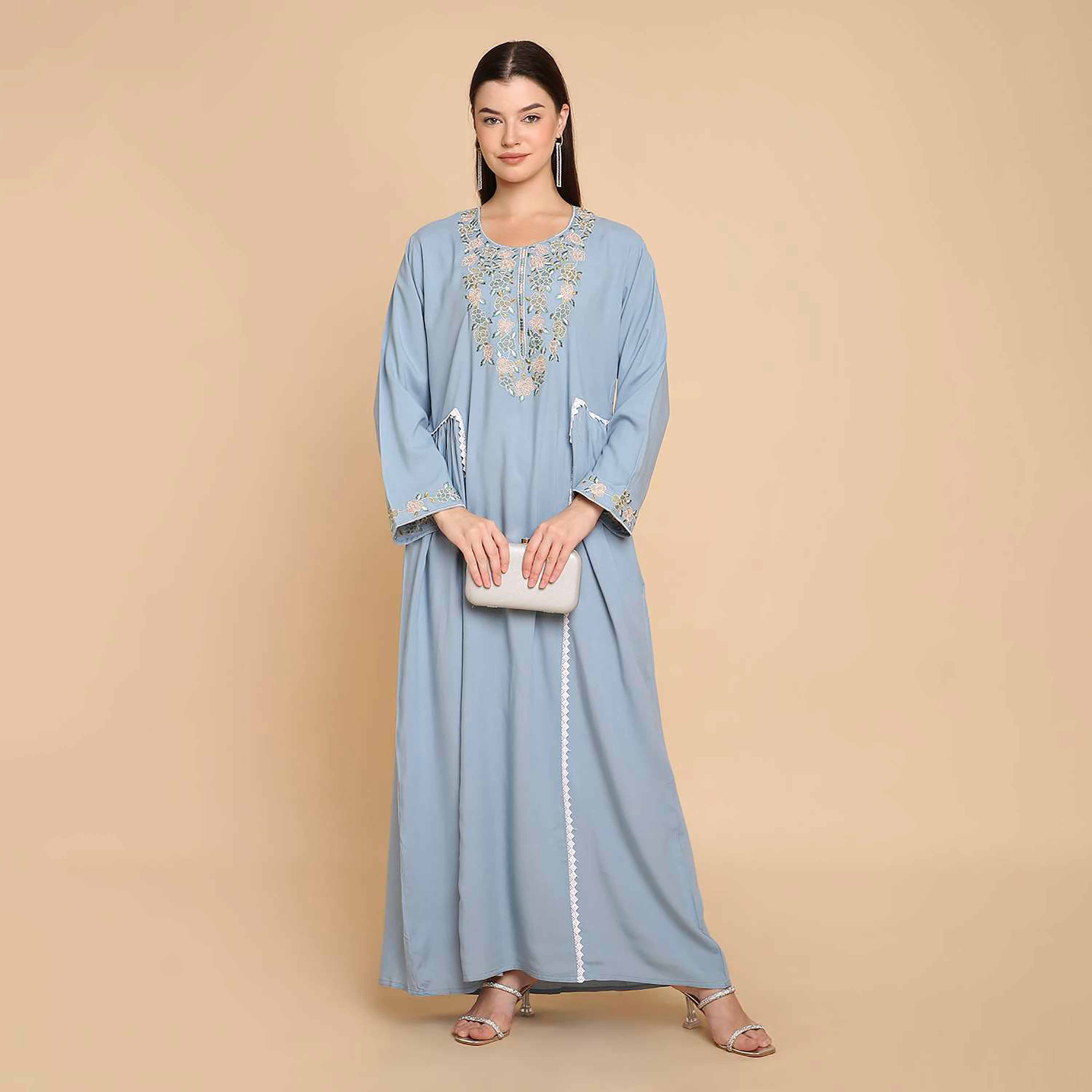 جلابية نسائية بصدرية مطرزة من هنا اند سارة-women-arabicclothing-jalabiyas-image-6