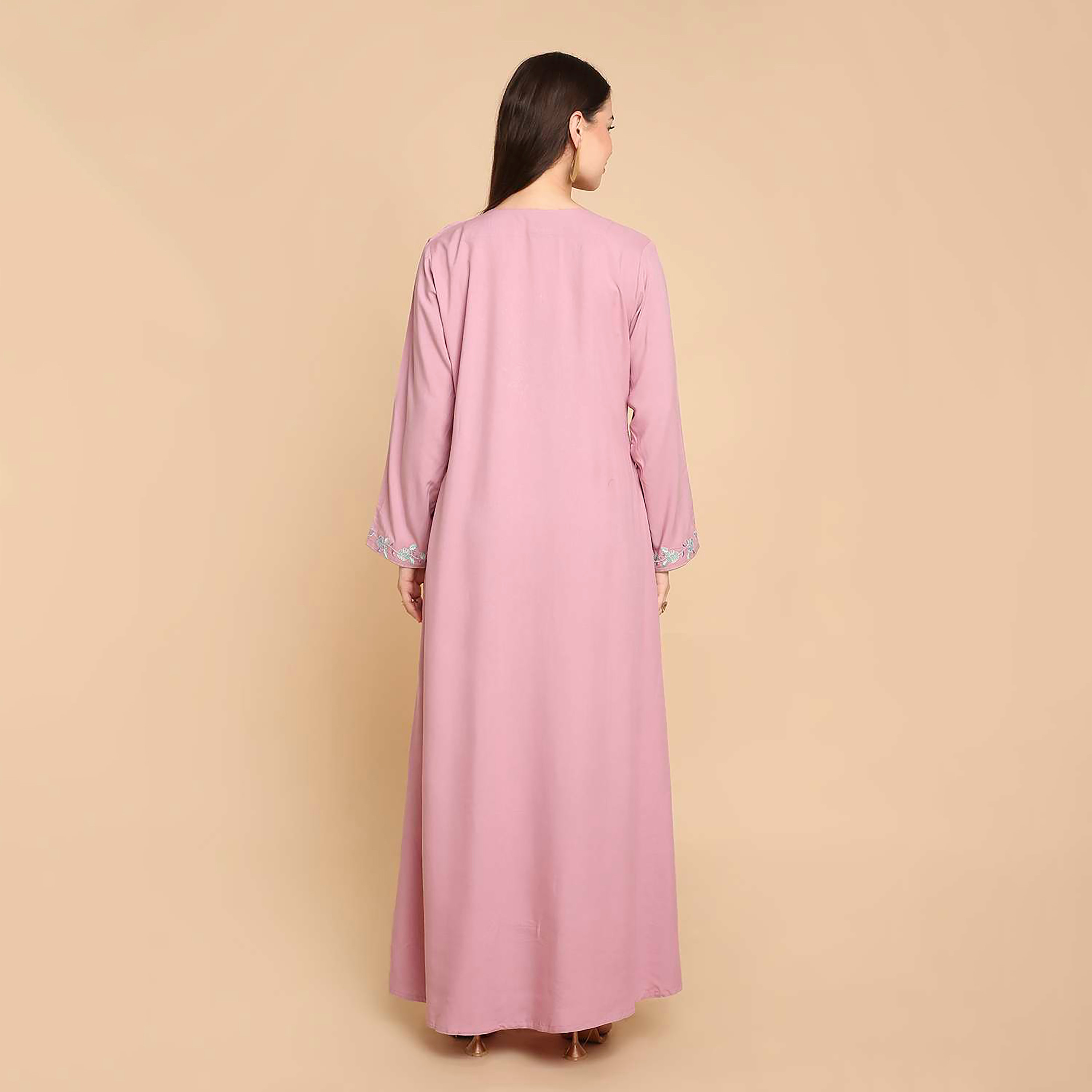 جلابية نسائية بصدرية مطرزة من هنا اند سارة-women-arabicclothing-jalabiyas-image-5