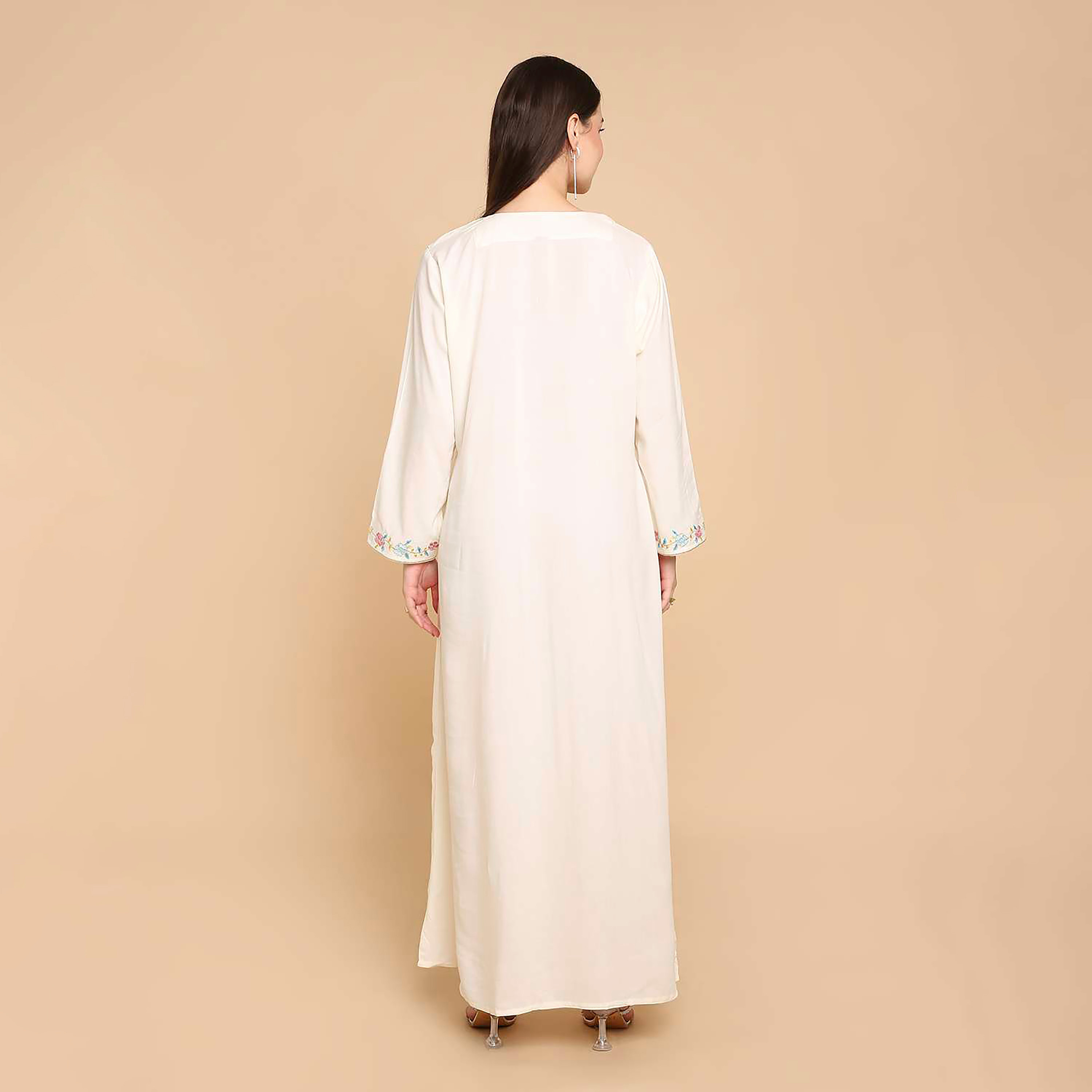 جلابية نسائية بصدرية مطرزة من هنا اند سارة-women-arabicclothing-jalabiyas-image-5