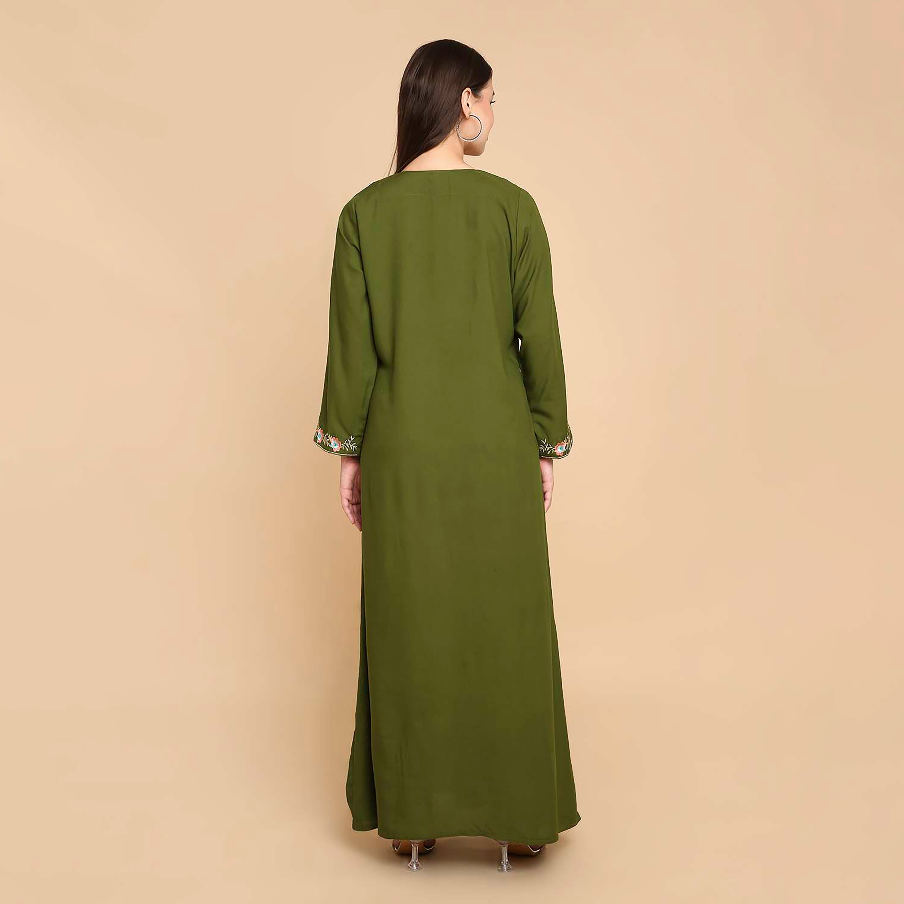 جلابية نسائية مطرزة بالزهور من هانا اند سارة-women-arabicclothing-jalabiyas-image-5