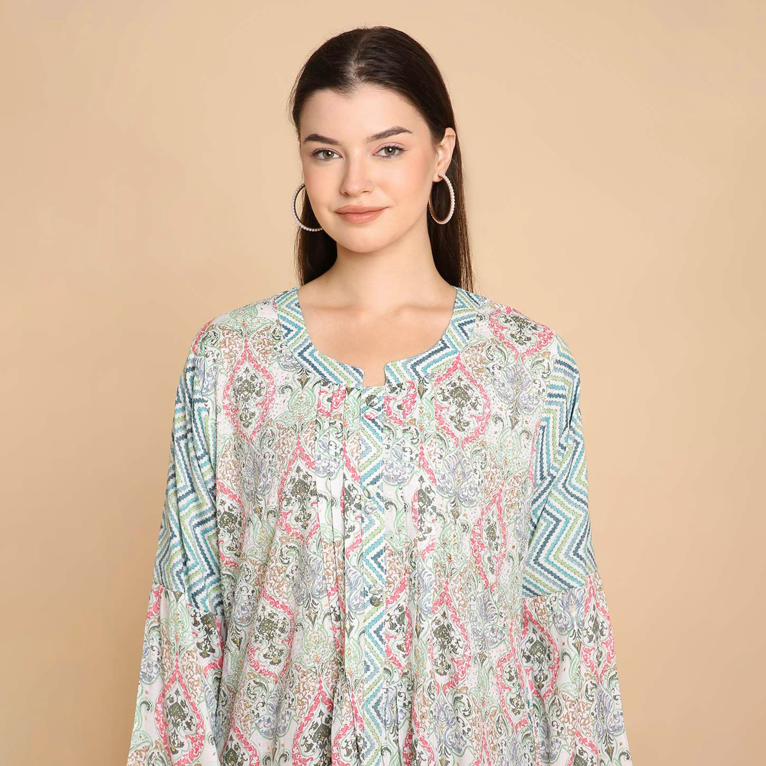 HanaandSara Damask Print Women's Jalabiya-women-arabicclothing-jalabiyas-image-7