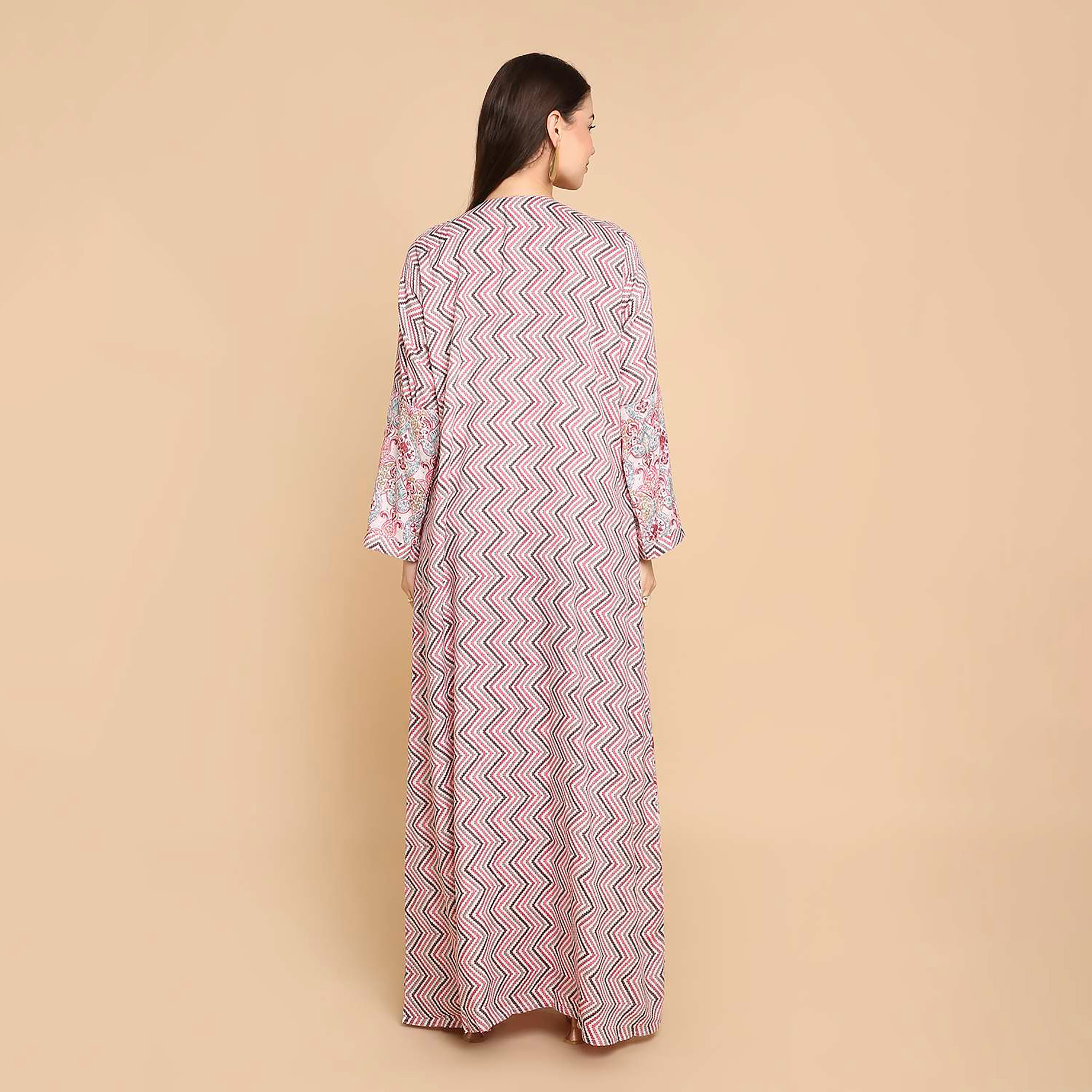 HanaandSara Damask Print Women's Jalabiya-women-arabicclothing-jalabiyas-image-5