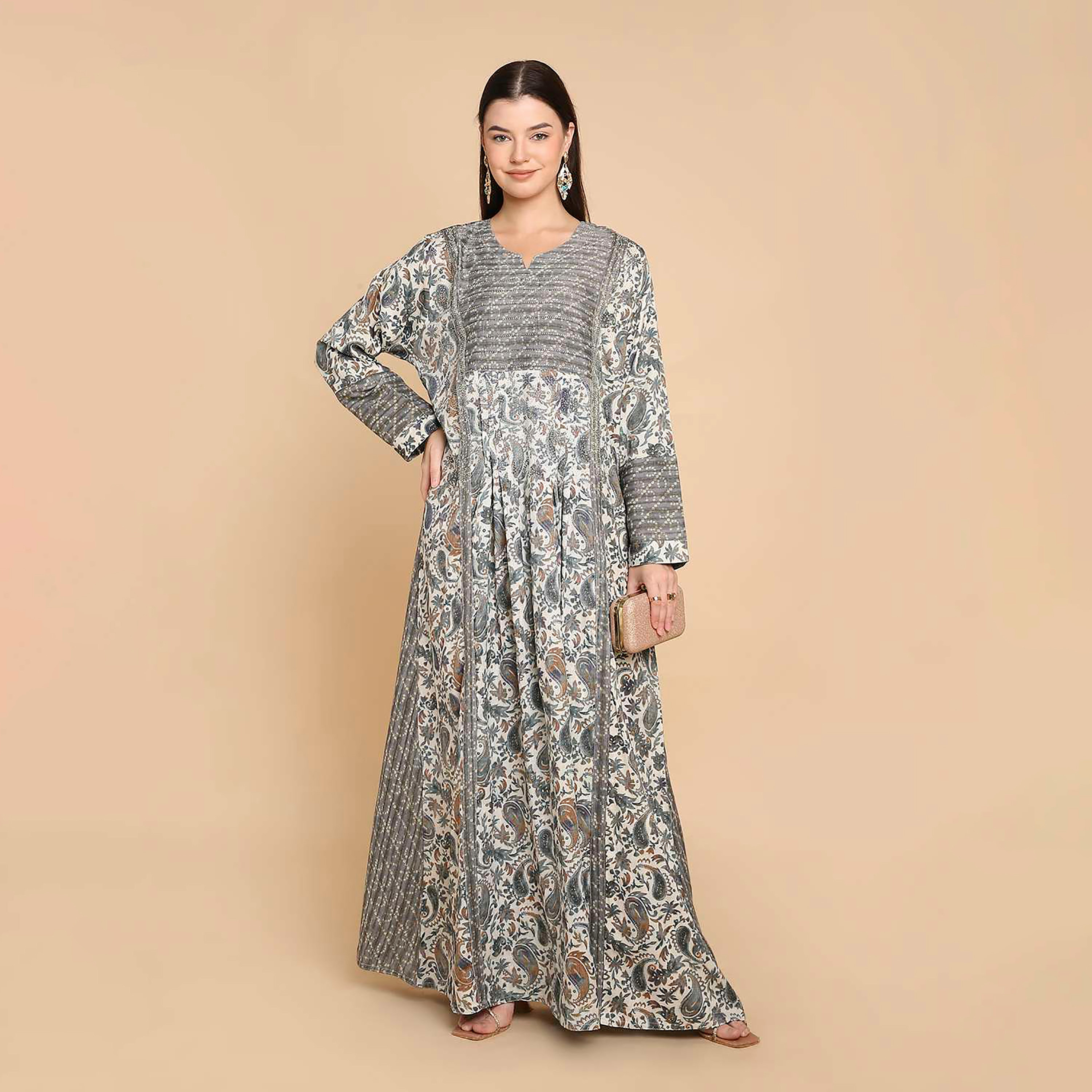 HanaandSara Paisley Print Women's Jalabiya-women-arabicclothing-jalabiyas-image-6