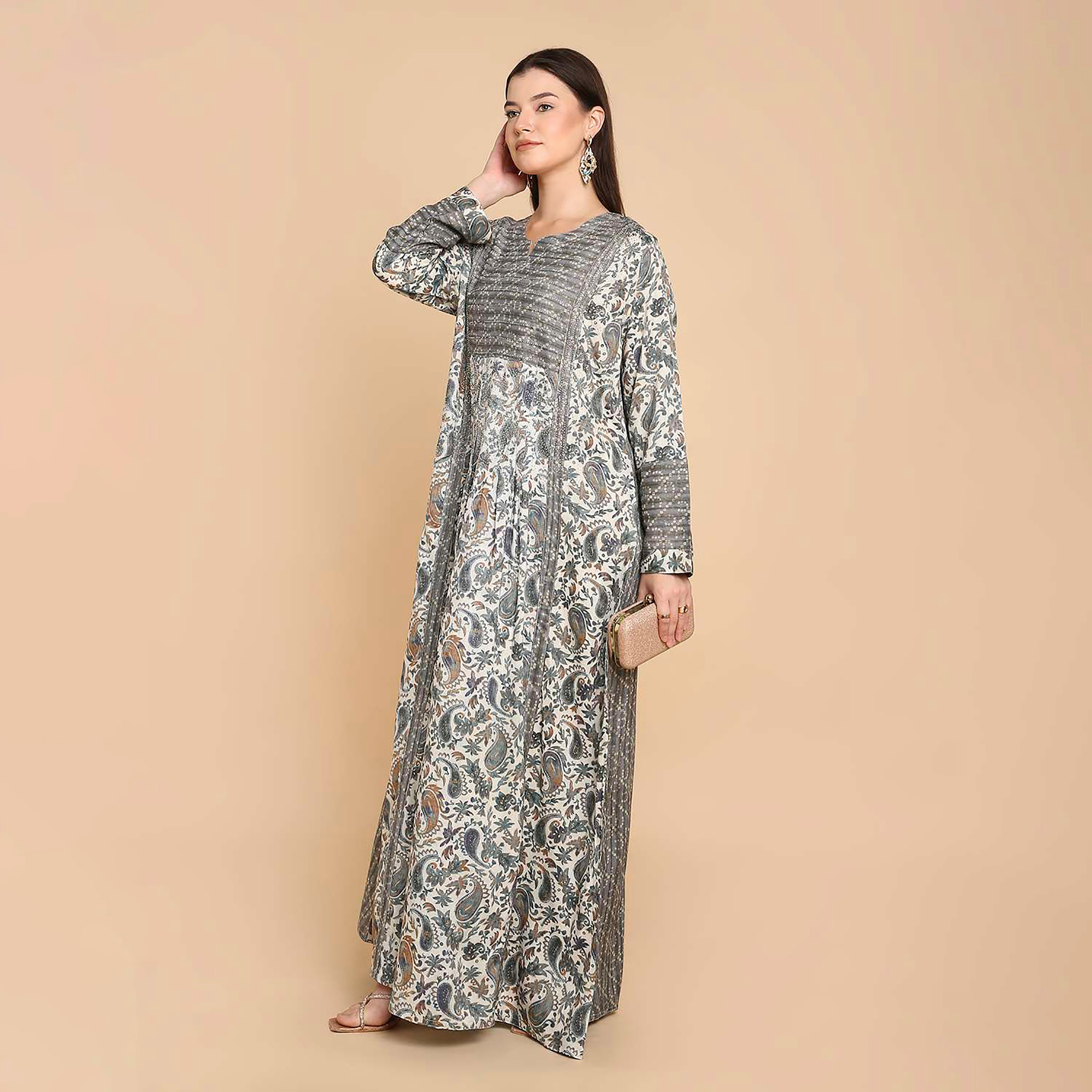 HanaandSara Paisley Print Women's Jalabiya-women-arabicclothing-jalabiyas-image-8