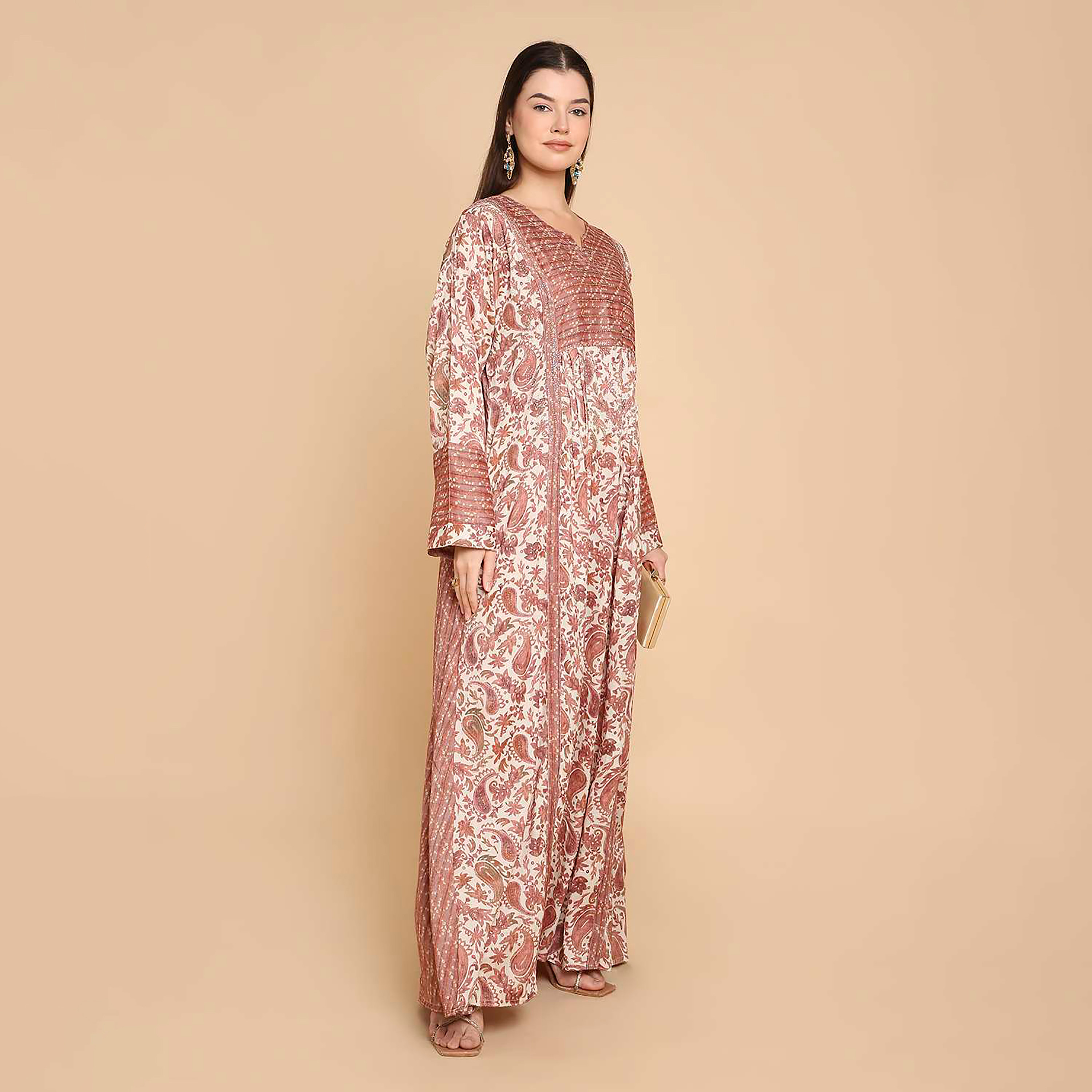 HanaandSara Paisley Print Women's Jalabiya-women-arabicclothing-jalabiyas-image-4