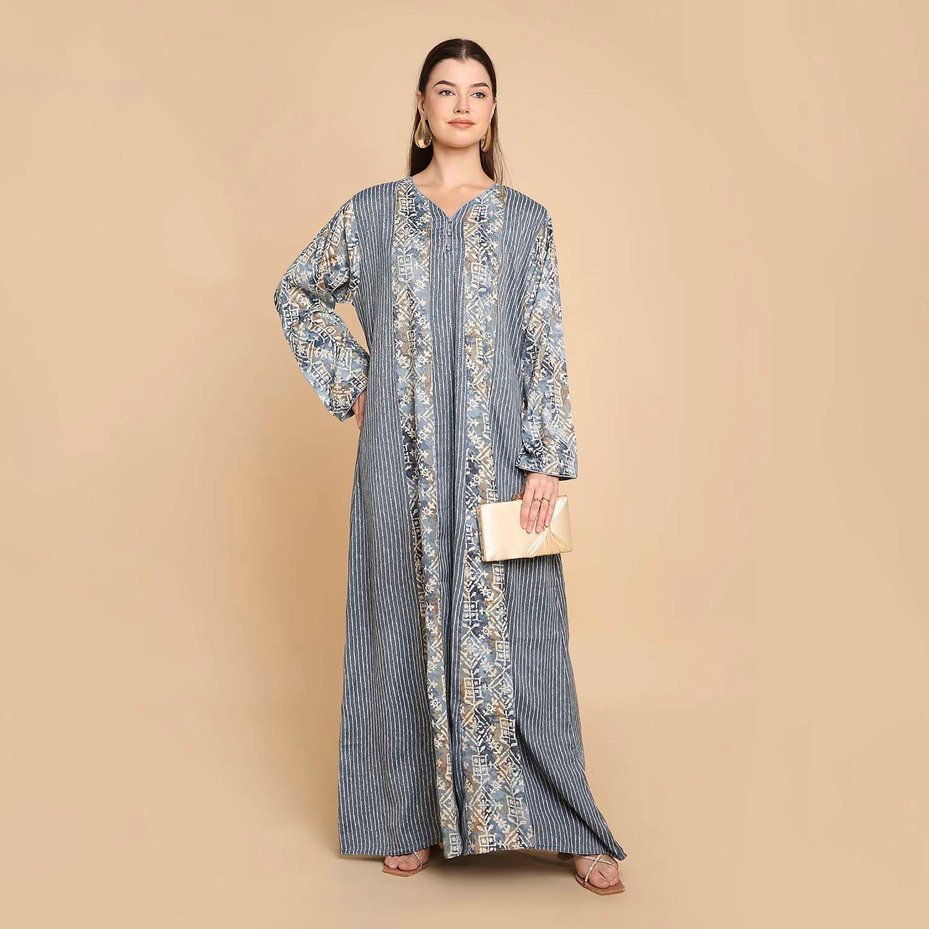 HanaandSara Printed Women's Jalabiya-women-arabicclothing-jalabiyas-image-1