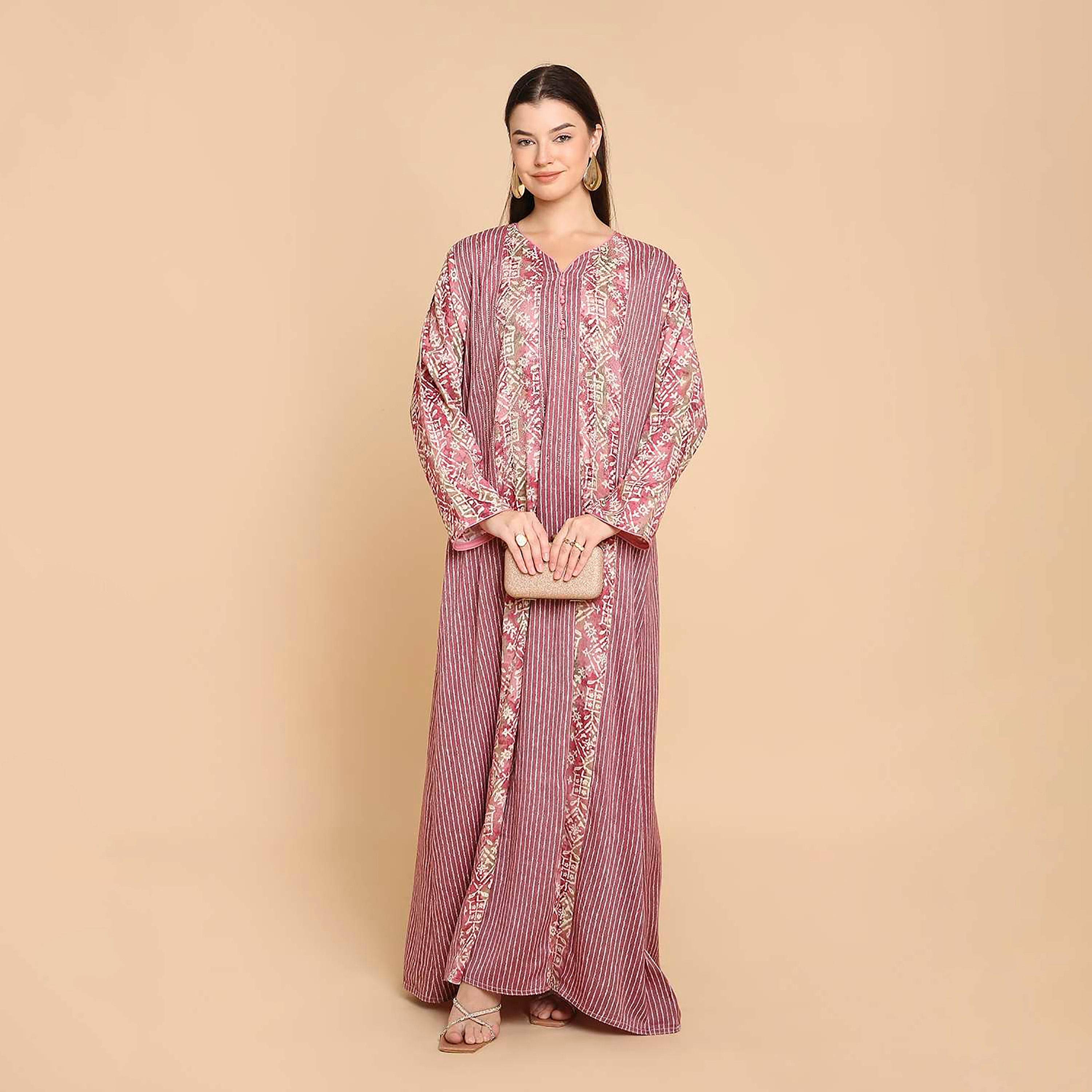 HanaandSara Printed Women's Jalabiya-women-arabicclothing-jalabiyas-image-1