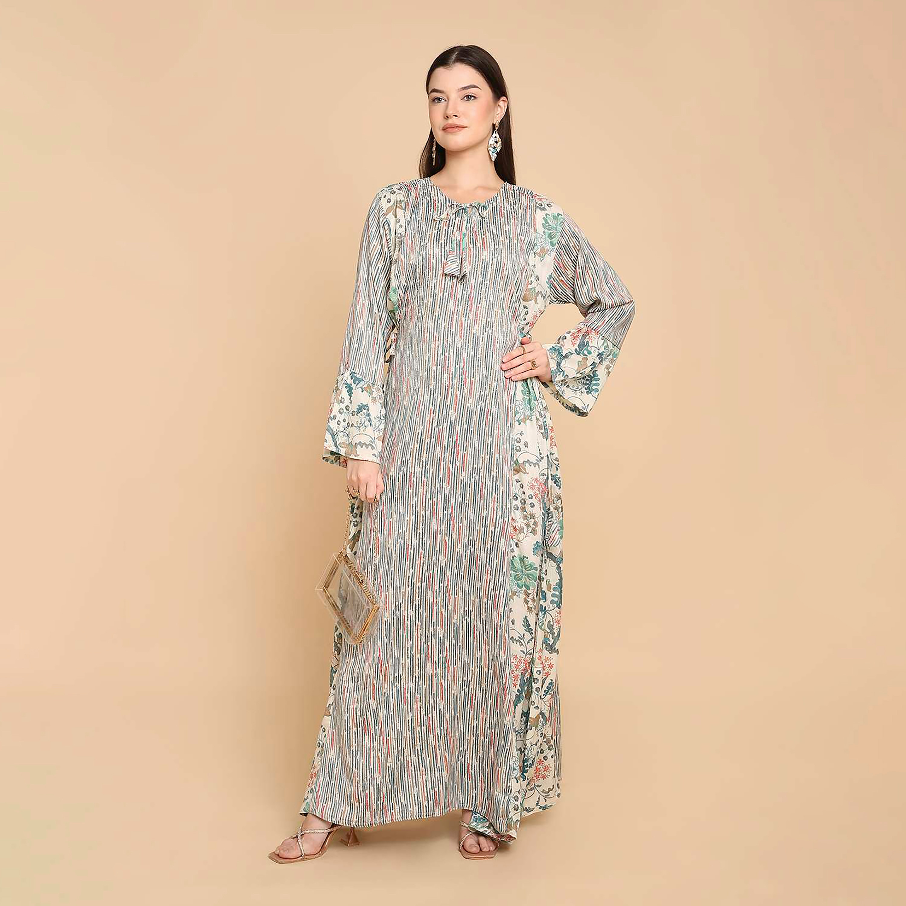 جلابية نسائية مطبوعة بأكمام جرس من هناأندسارة-women-arabicclothing-jalabiyas-image-1