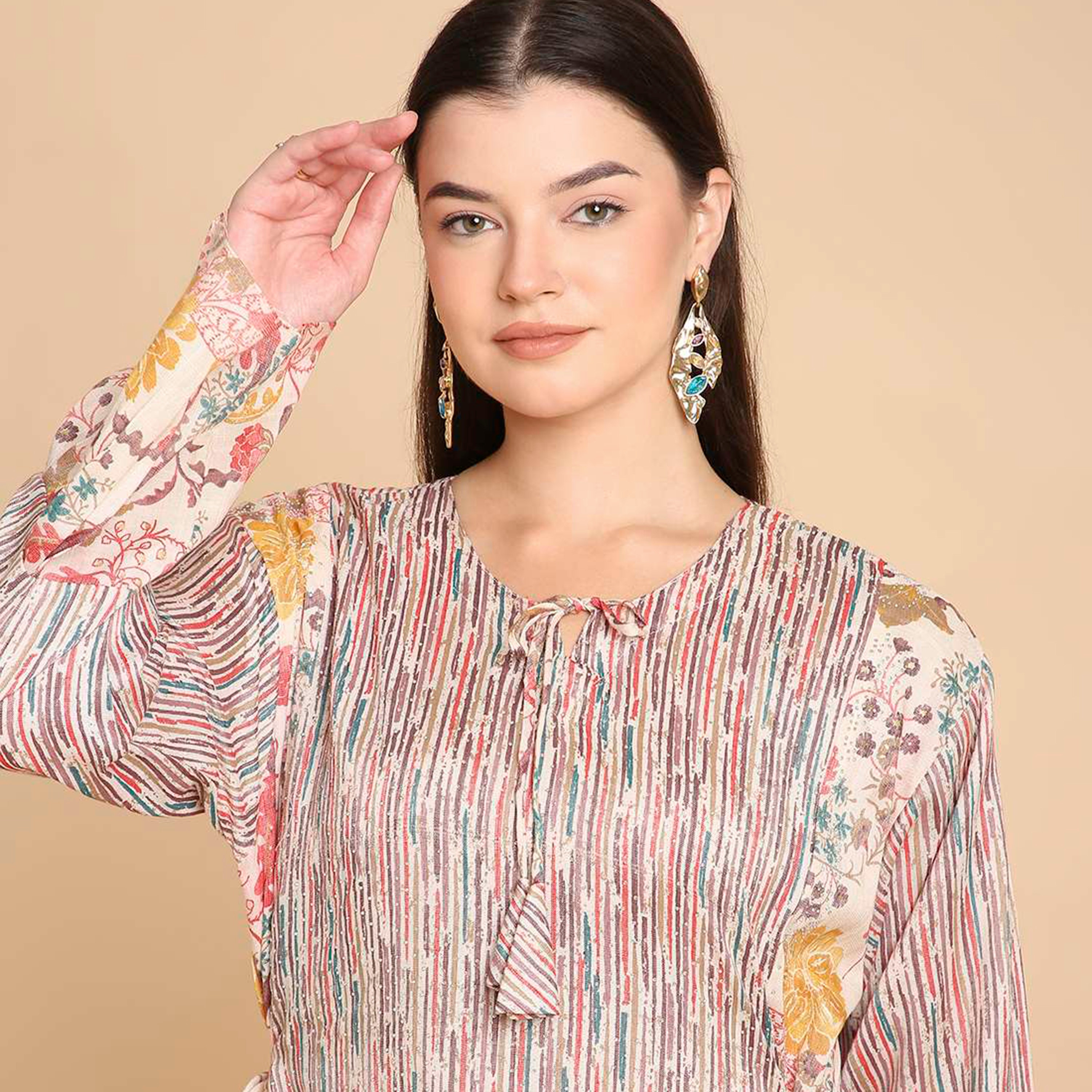 جلابية نسائية مطبوعة بأكمام جرس من هناأندسارة-women-arabicclothing-jalabiyas-image-7