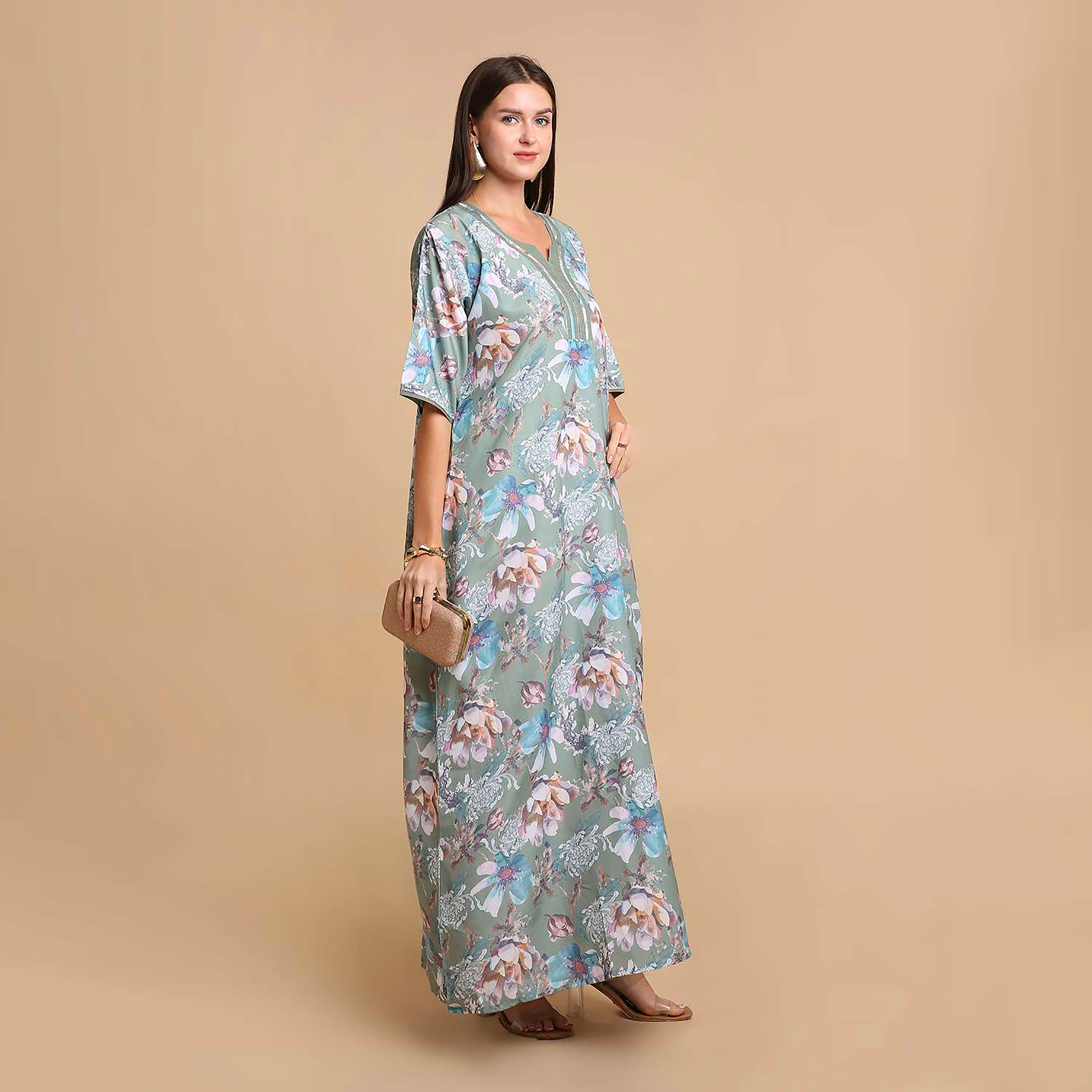 HanaandSara Floral Print Women's Jalabiya-women-arabicclothing-jalabiyas-image-4