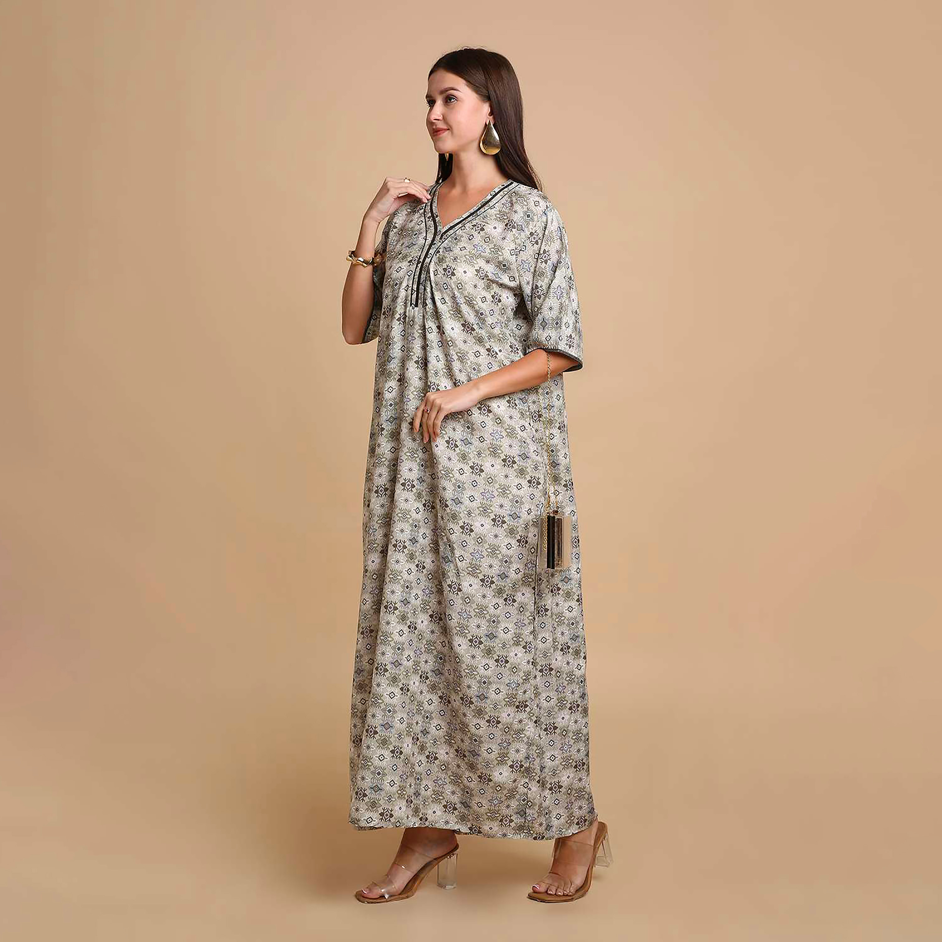 جلابية نسائية بطبعة أشكال هندسية من هانا اند سارة-women-arabicclothing-jalabiyas-image-3
