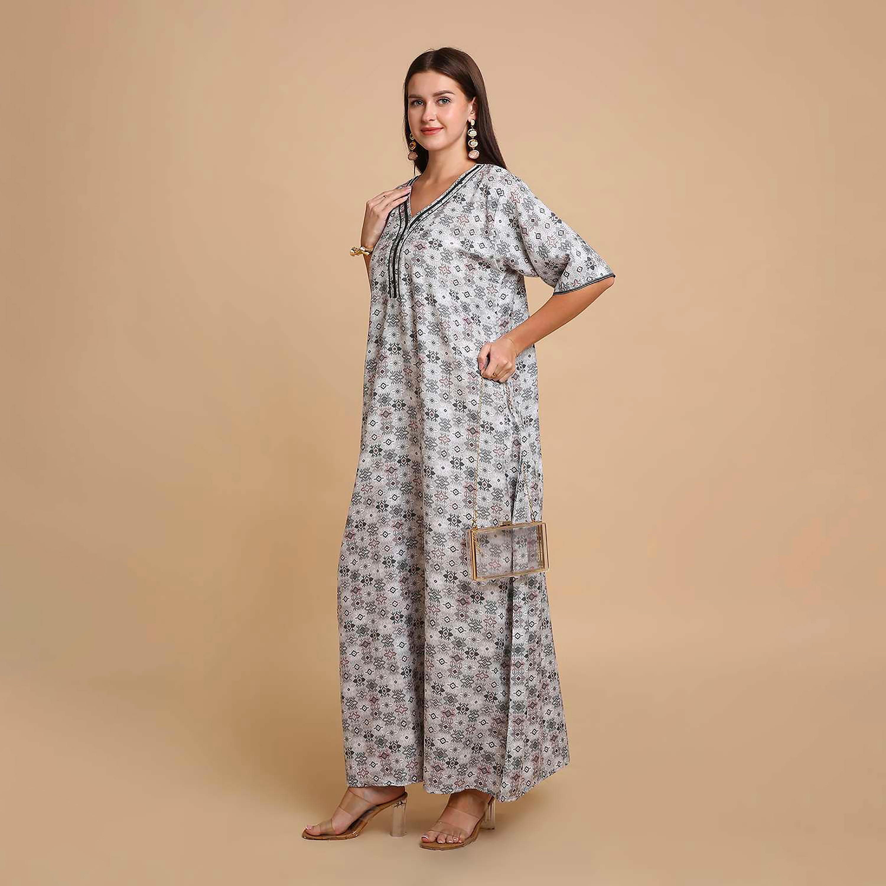 جلابية نسائية بطبعة أشكال هندسية من هانا اند سارة-women-arabicclothing-jalabiyas-image-3