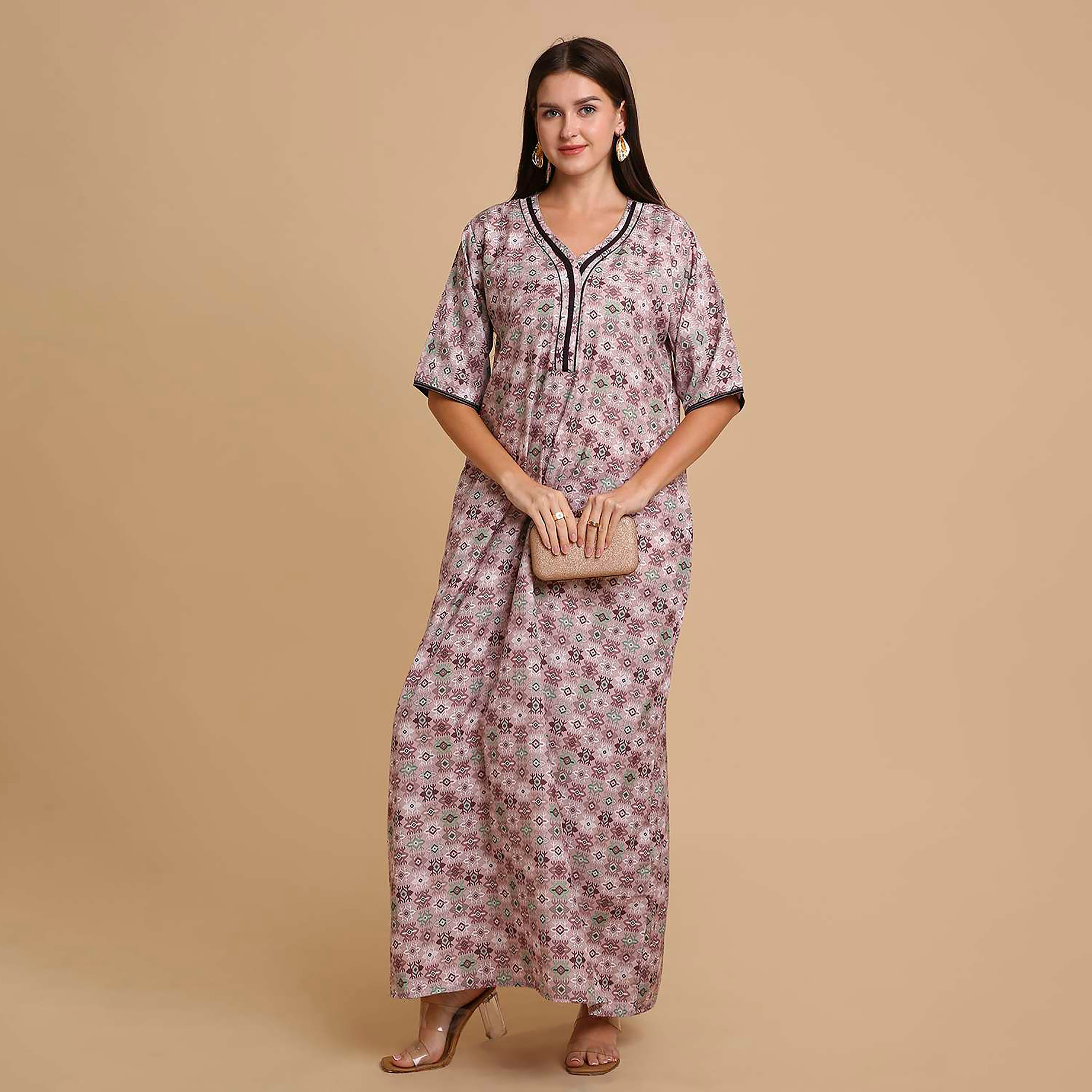جلابية نسائية بطبعة أشكال هندسية من هانا اند سارة-women-arabicclothing-jalabiyas-image-11