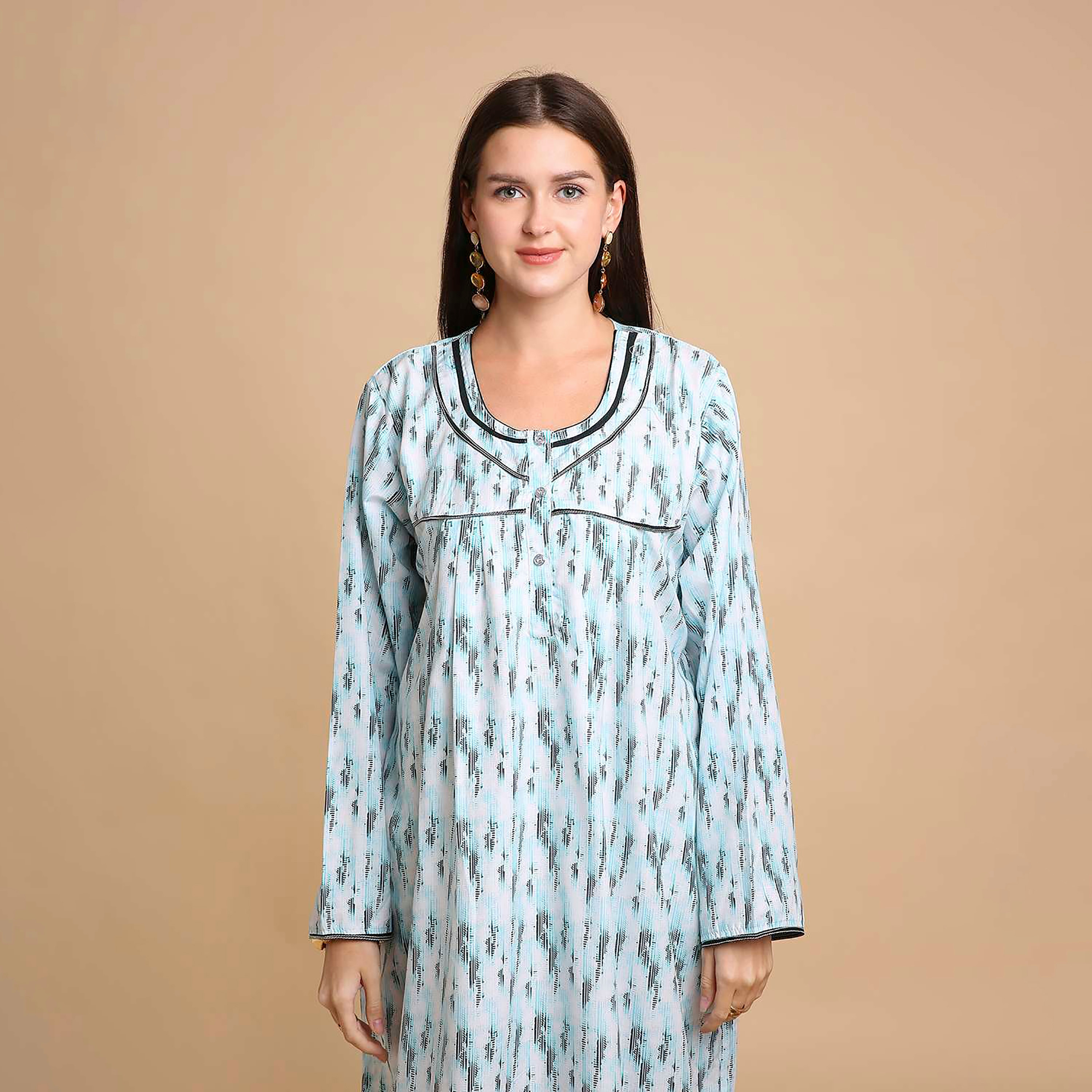 جلابية نسائية بطبعة تجريدية من هنا آند سارة-women-arabicclothing-jalabiyas-image-2