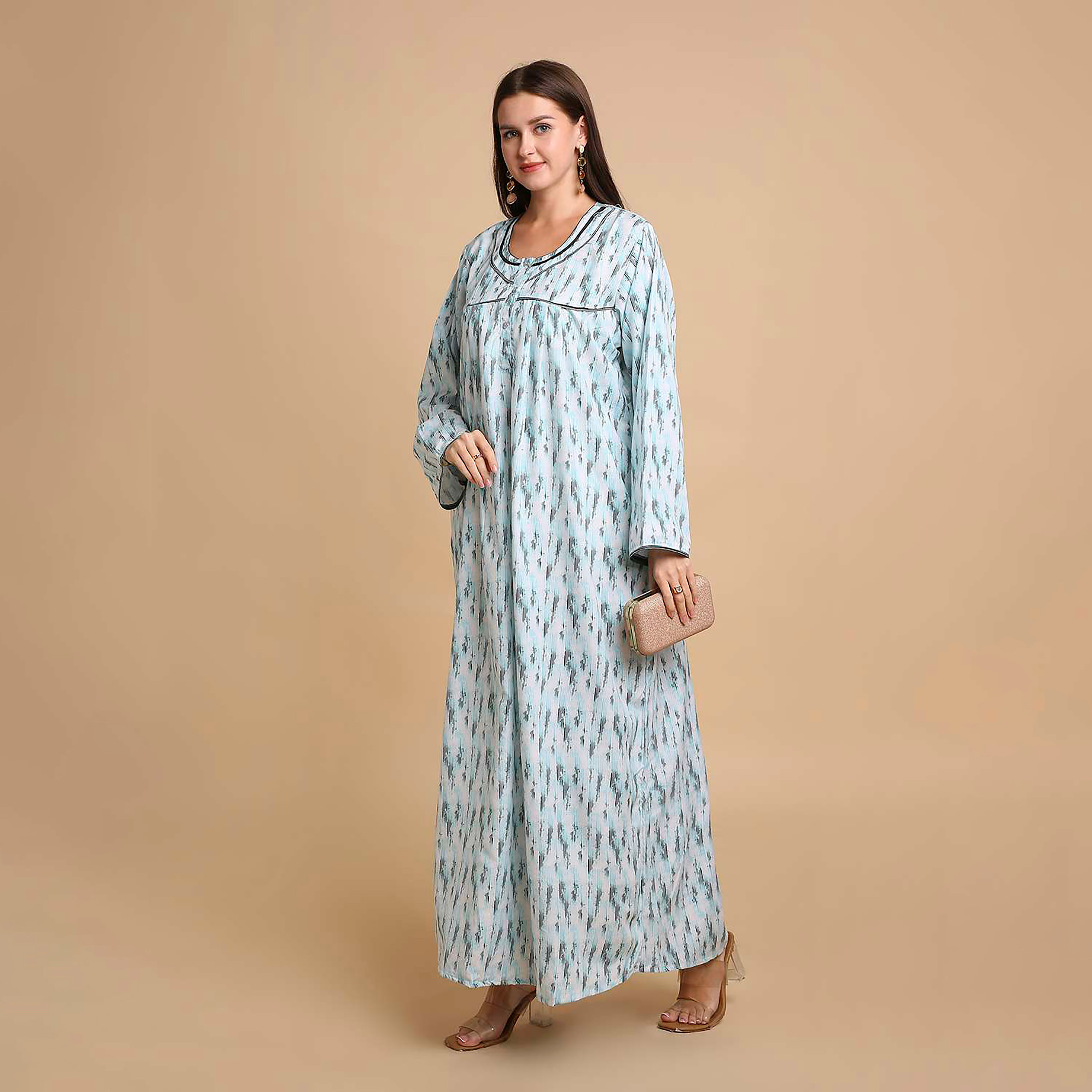 جلابية نسائية بطبعة تجريدية من هنا آند سارة-women-arabicclothing-jalabiyas-image-3