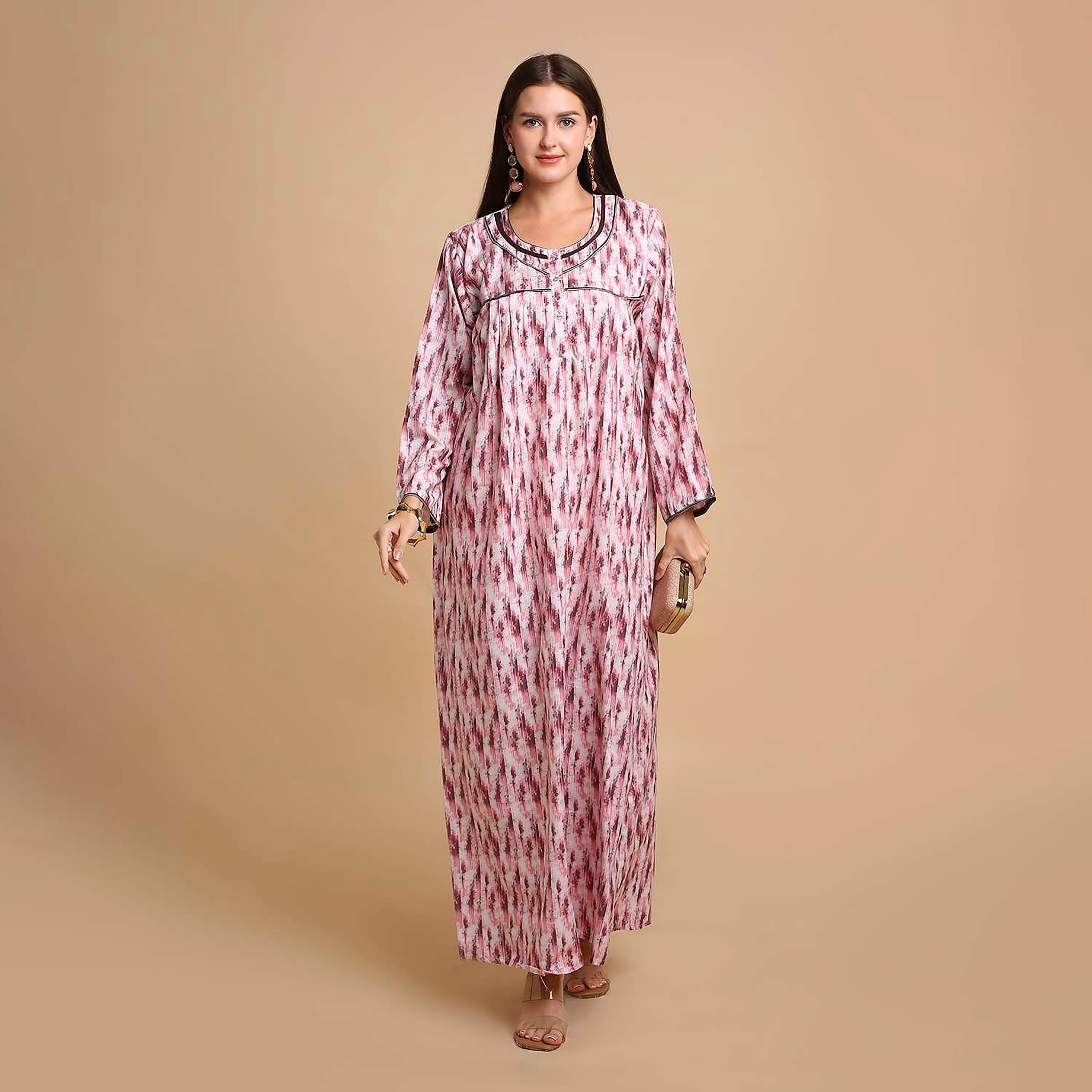 جلابية نسائية بطبعة تجريدية من هنا آند سارة-women-arabicclothing-jalabiyas-image-6