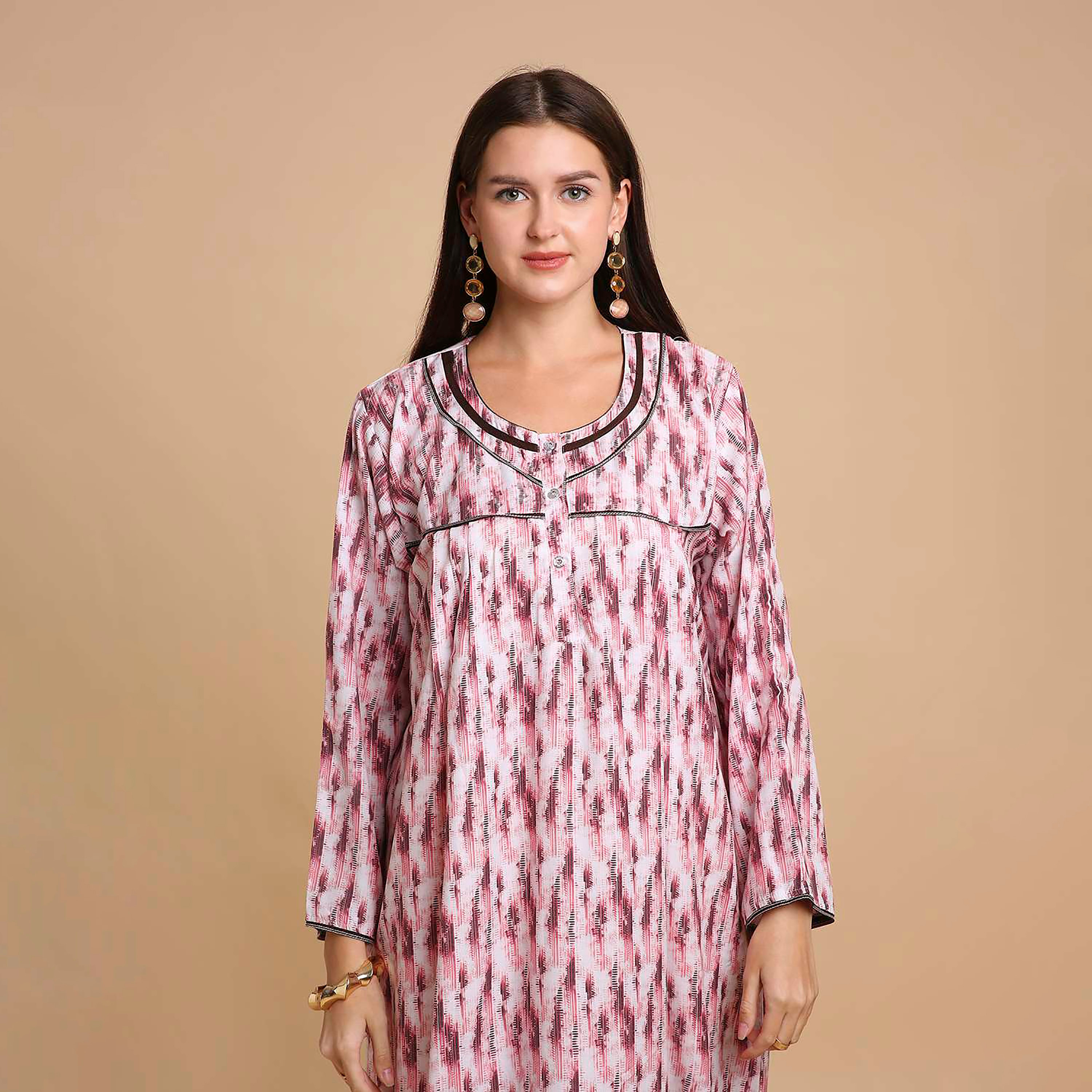 جلابية نسائية بطبعة تجريدية من هنا آند سارة-women-arabicclothing-jalabiyas-image-7