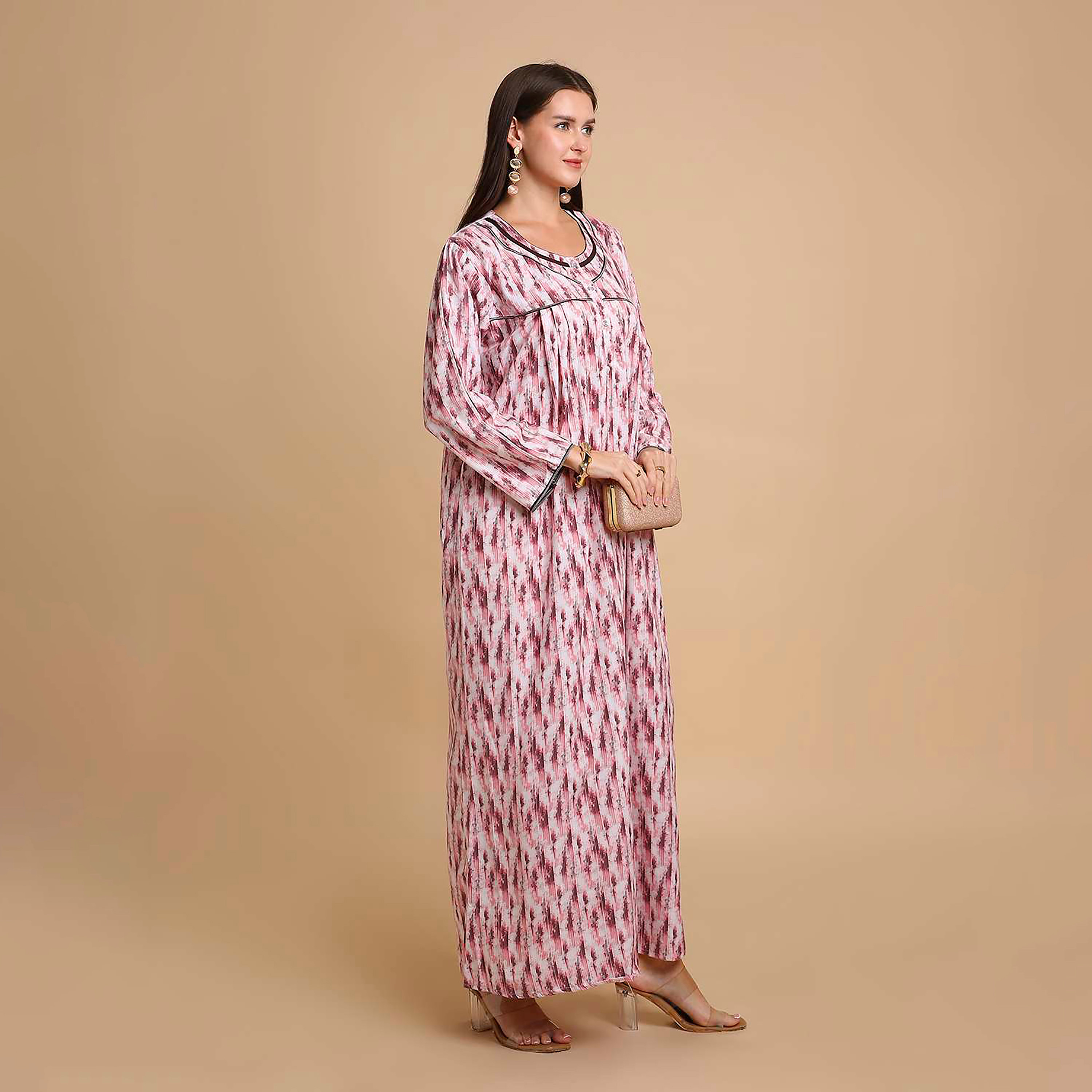جلابية نسائية بطبعة تجريدية من هنا آند سارة-women-arabicclothing-jalabiyas-image-4