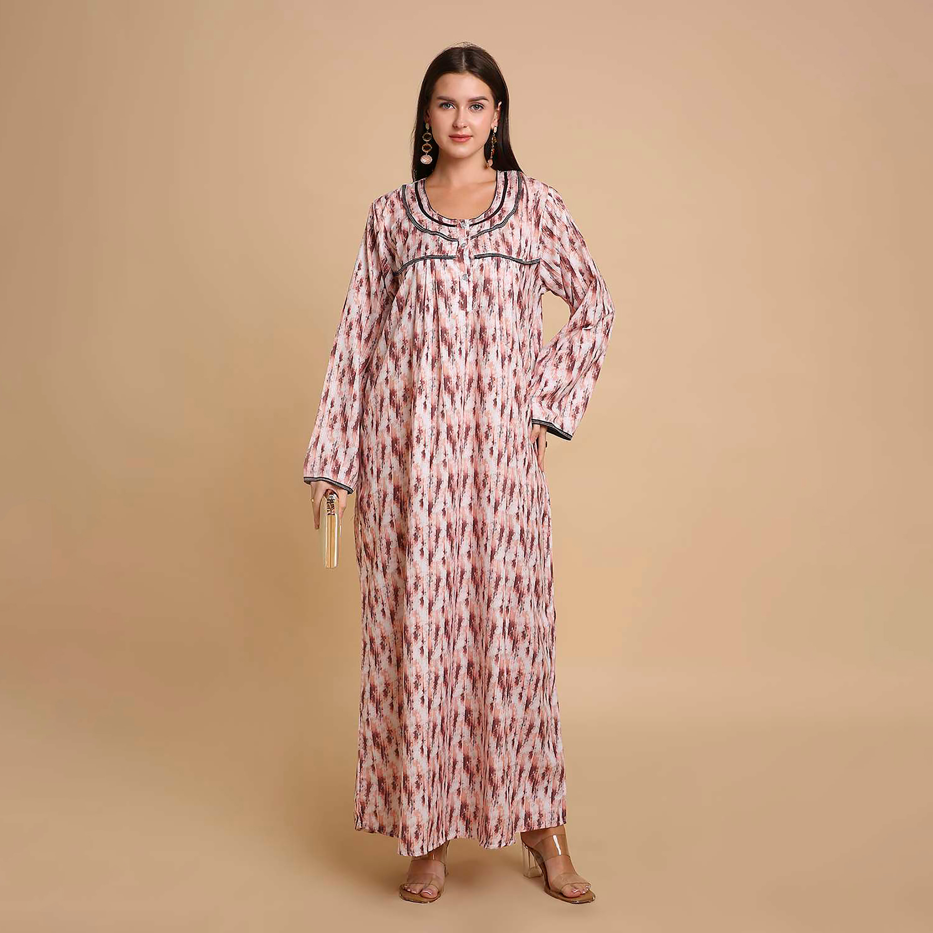 جلابية نسائية بطبعة تجريدية من هنا آند سارة-women-arabicclothing-jalabiyas-image-11