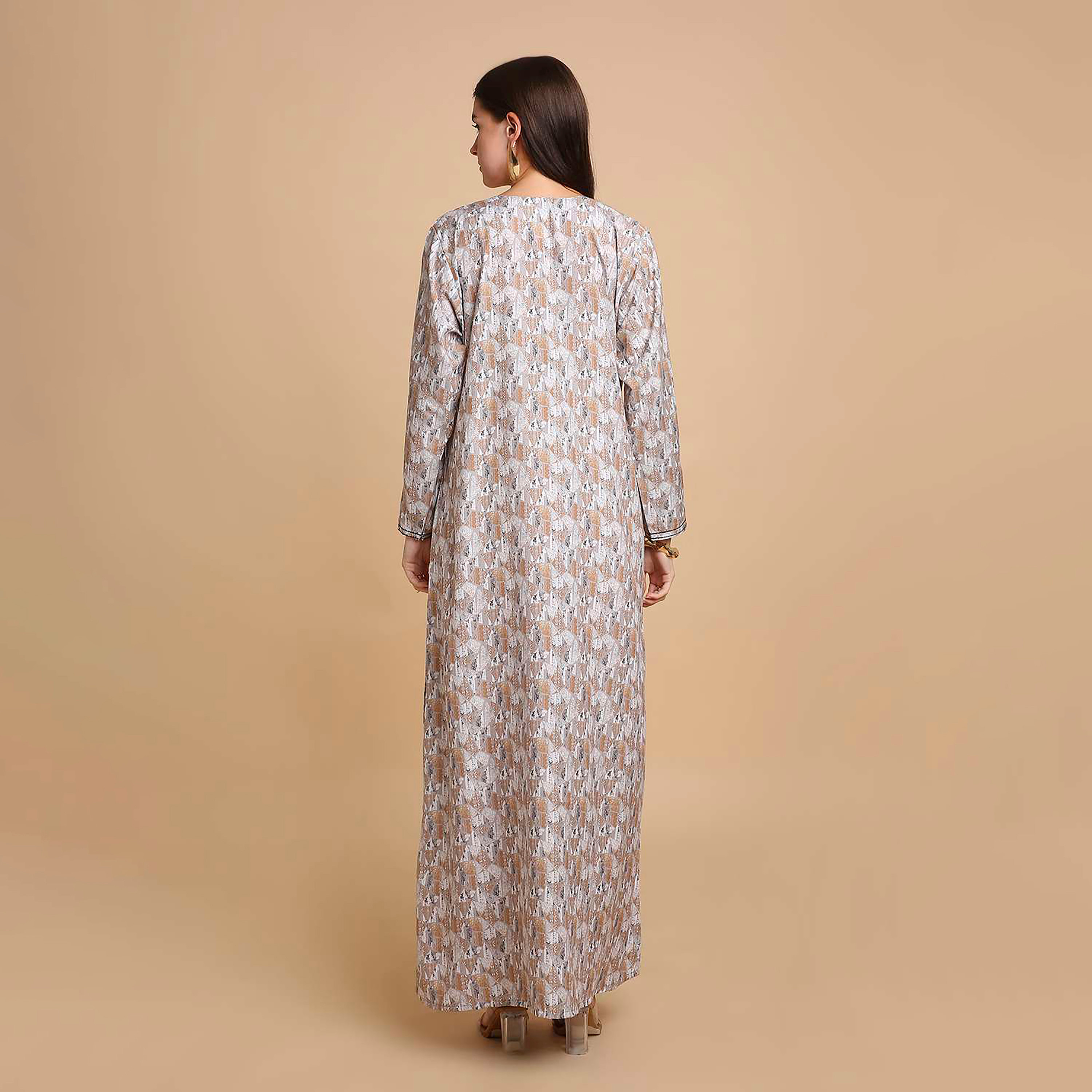 جلابية نسائية بطبعة أشكال هندسية من هانا اند سارة-women-arabicclothing-jalabiyas-image-5