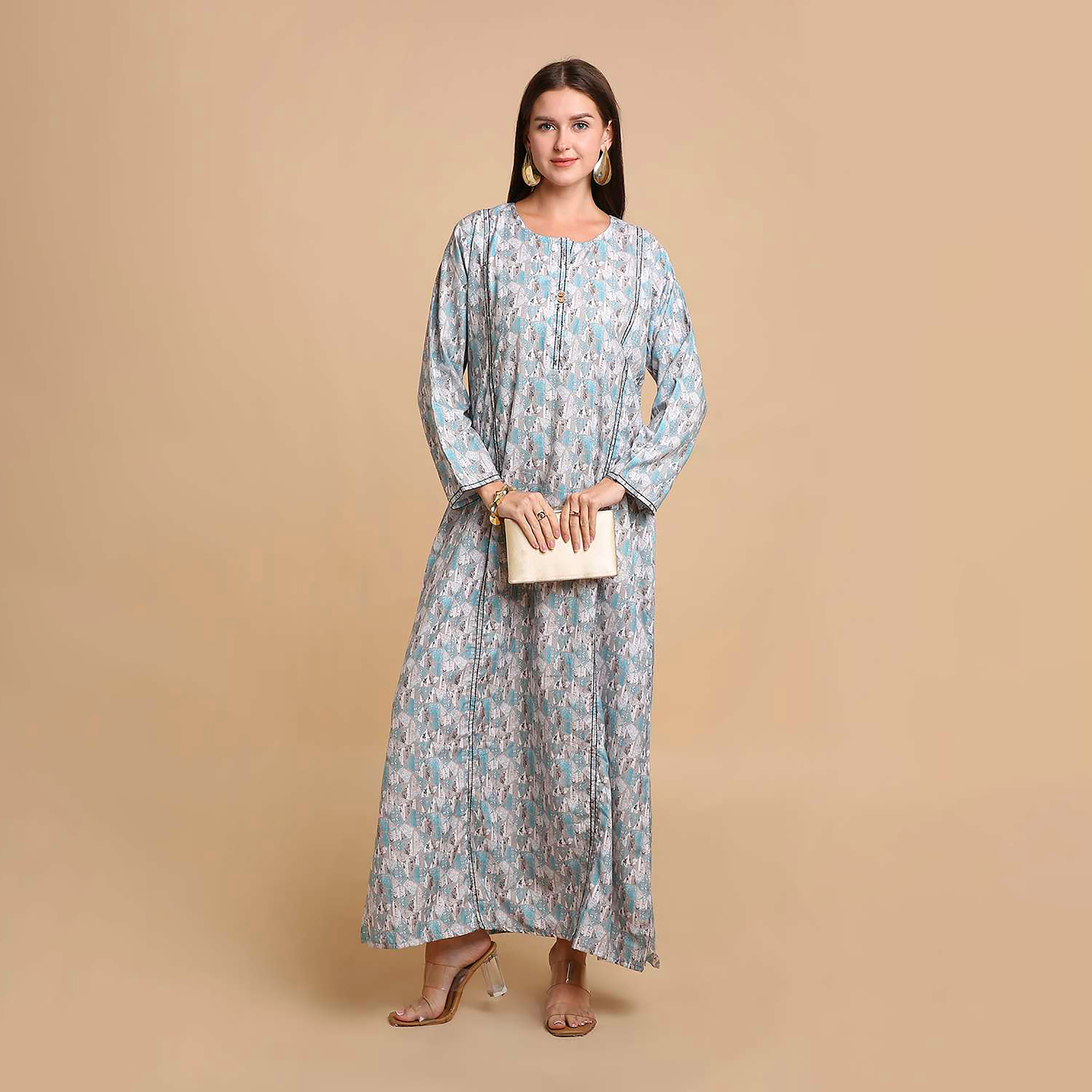 جلابية نسائية بطبعة أشكال هندسية من هانا اند سارة-women-arabicclothing-jalabiyas-image-6